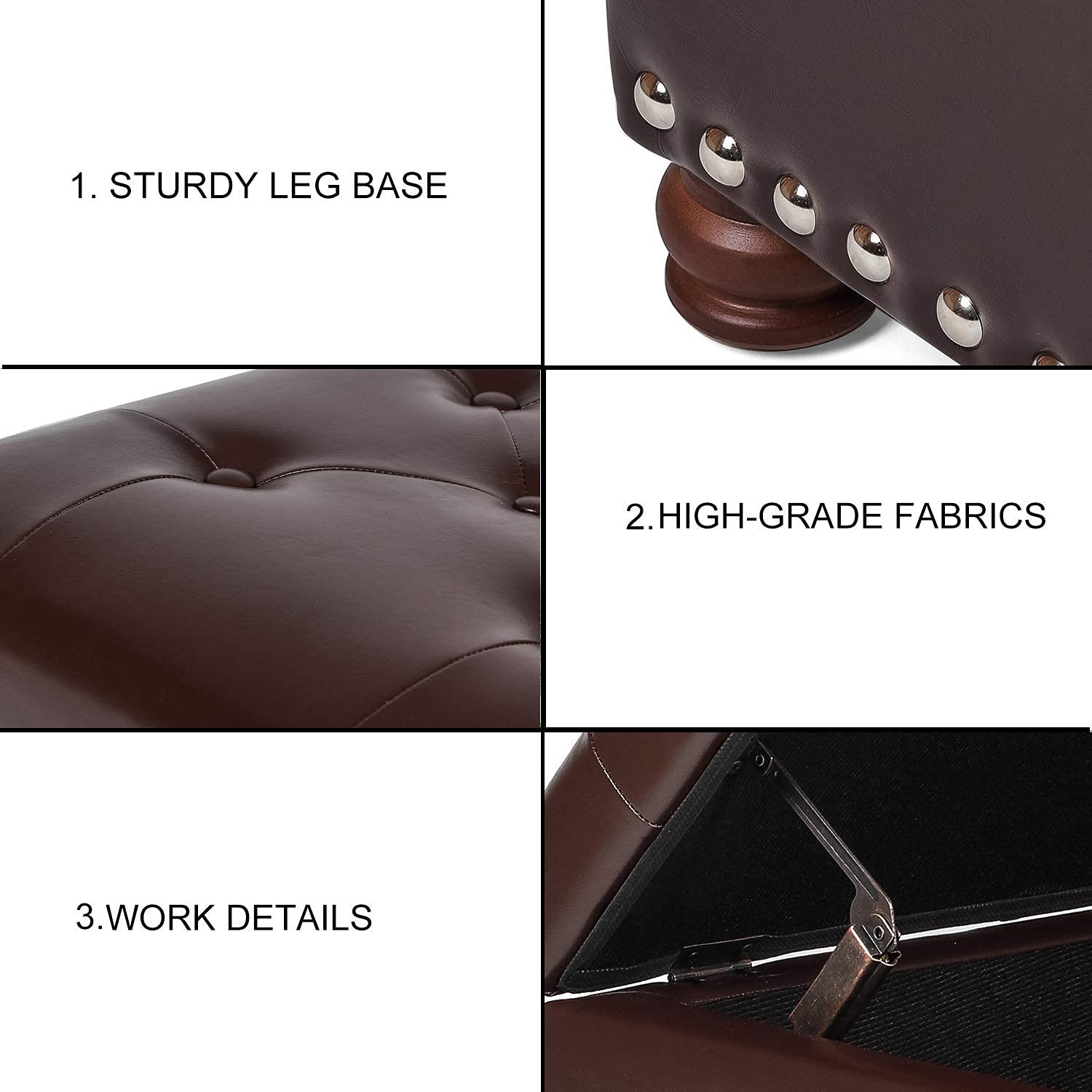 Leather Ottoman with Storage