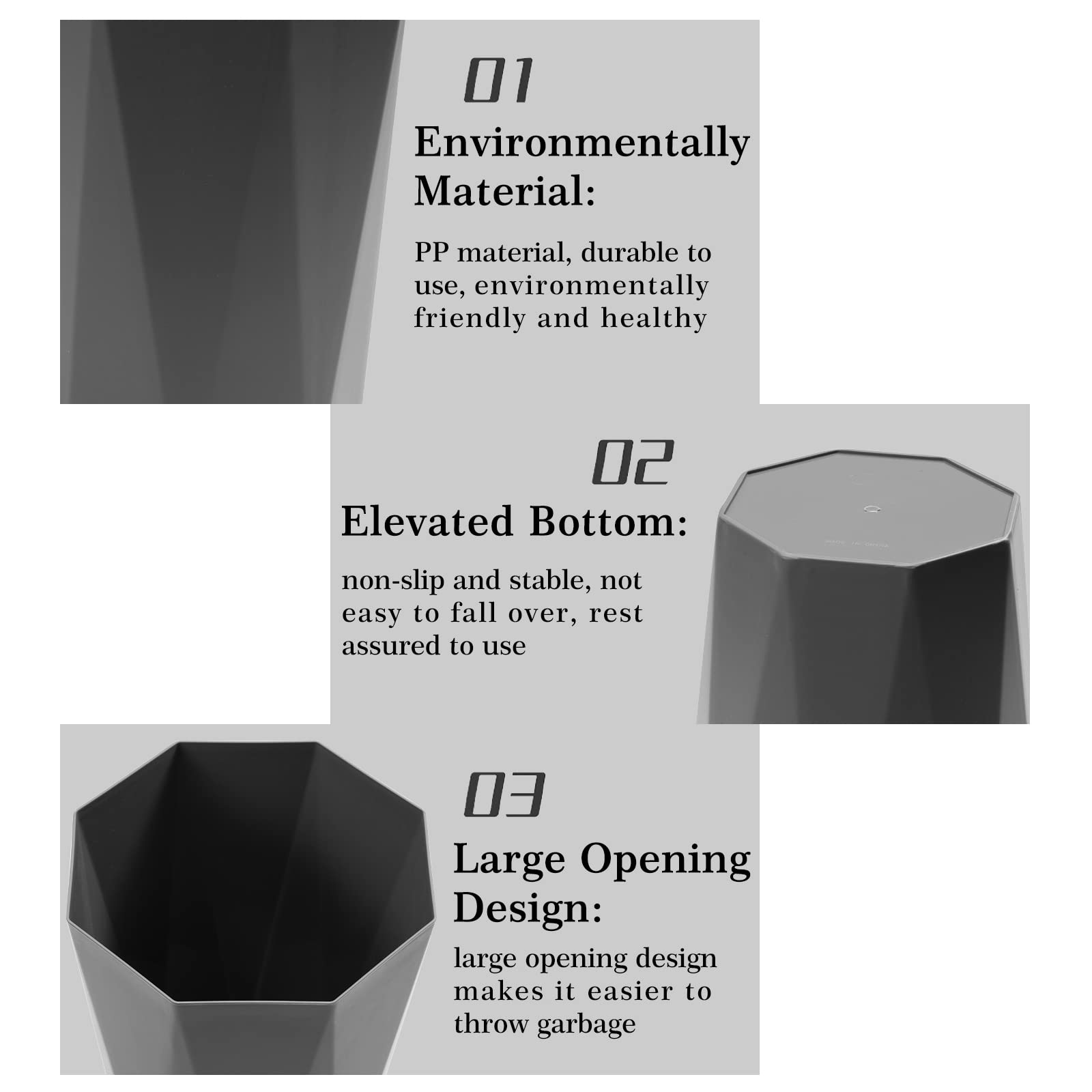 6 Pack 12L Wastebasket (6 Count)