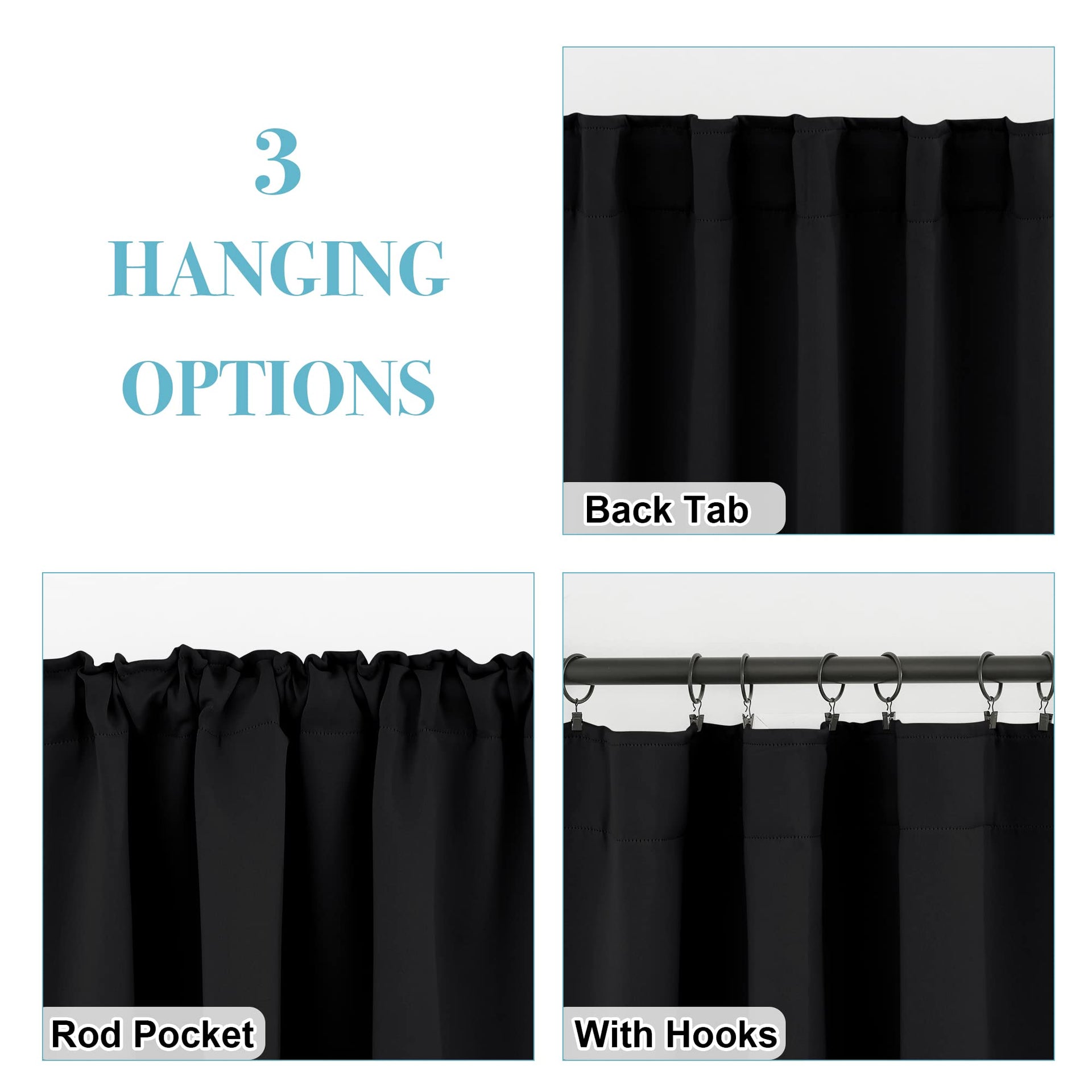 Short Blackout Curtains for Small Window (2 Count)