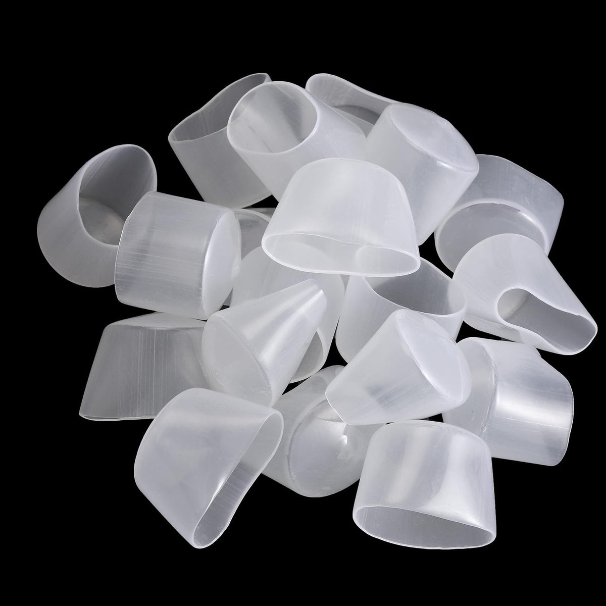 20pcs Rubber End Caps 35mm ID Vinyl PVC Round Tube Bolt Cap Cover Screw Thread Protectors Clear