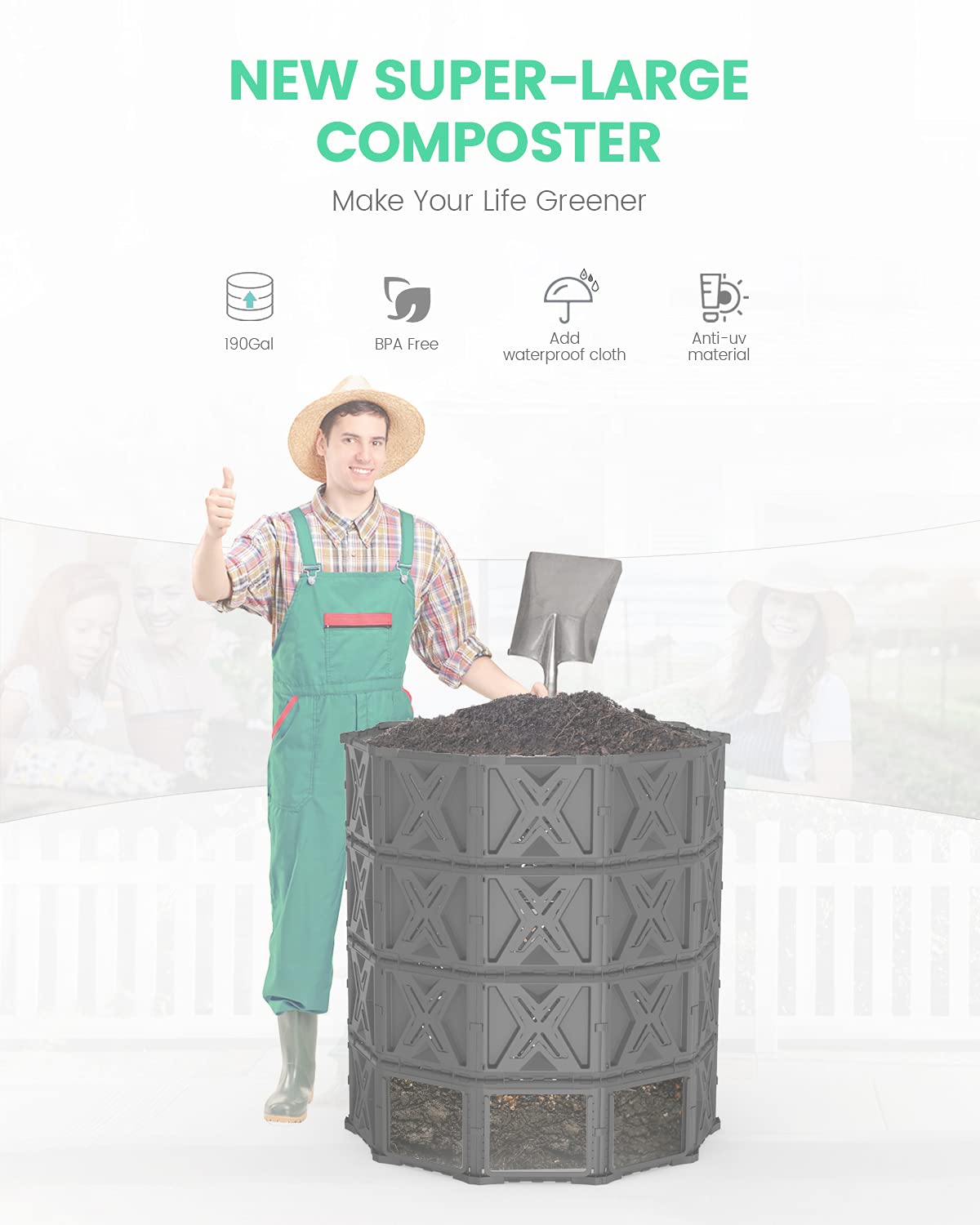190 Gallon Large Outdoor Compost Bin
