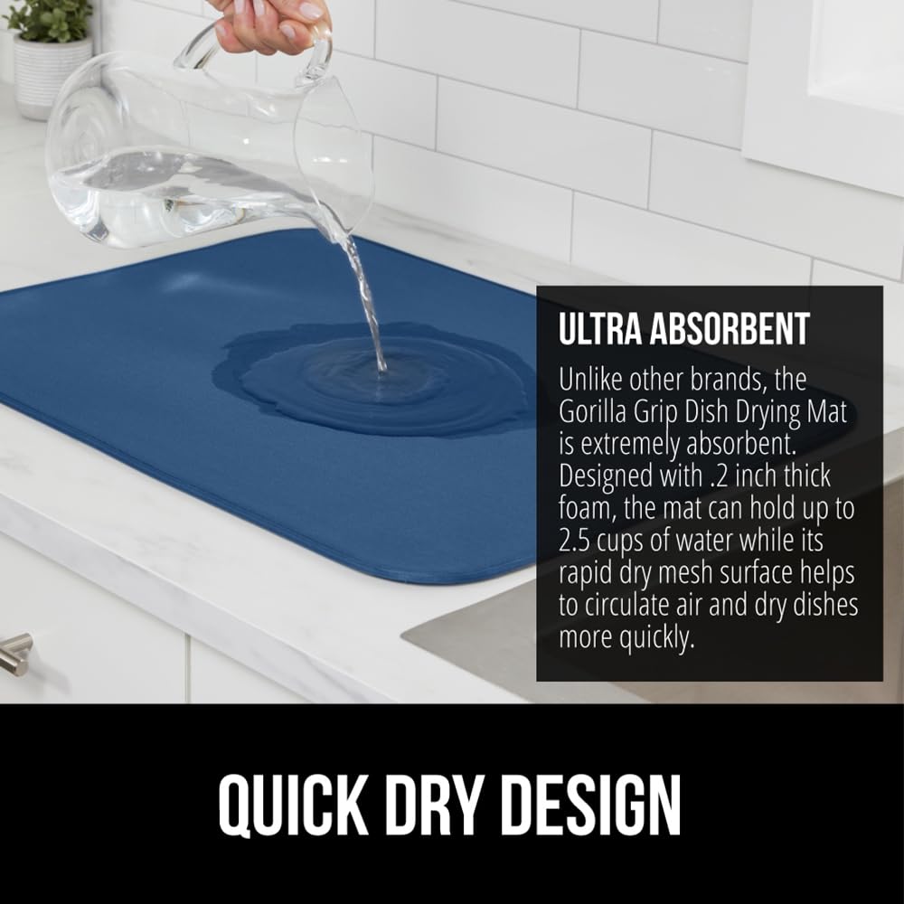 Ultra Water Absorbent Microfiber Dish Drying Mat (2 Count)