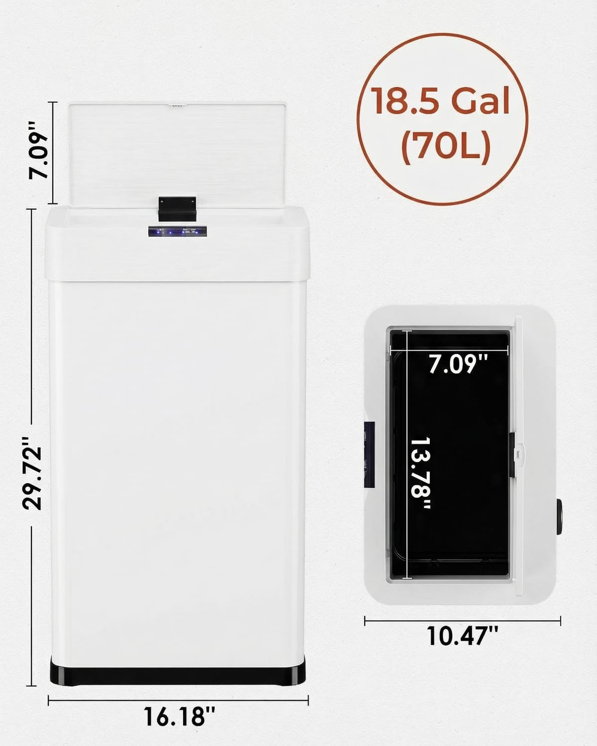 18.5 Gallon Motion Sensor Trash Can