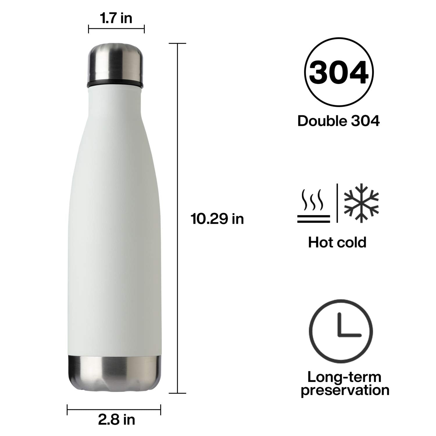 17oz Sport Water Bottle Vacuum Insulated Stainless Steel Leak