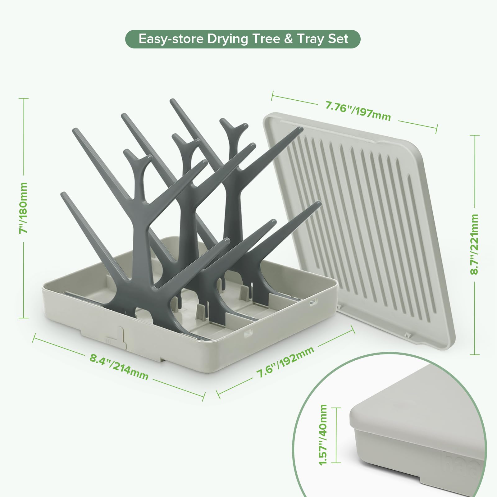 Portable Baby Bottle Drying Rack with Tray