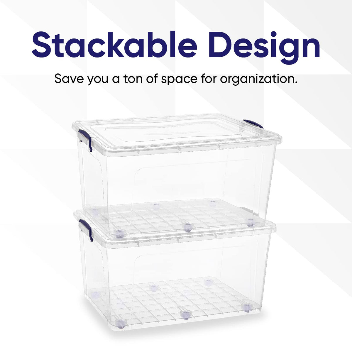 Clear Storage Boxes with Wheels (2 Count)
