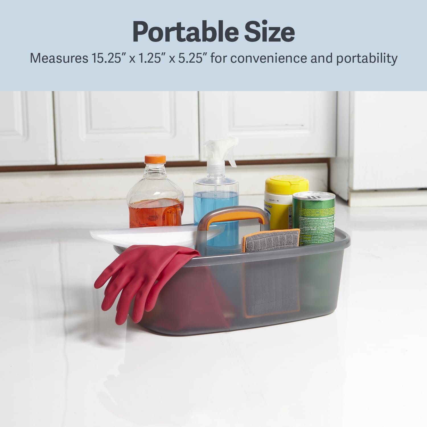 Cleaning Storage Caddy with Handle Plastic Multipurpose Organizer
