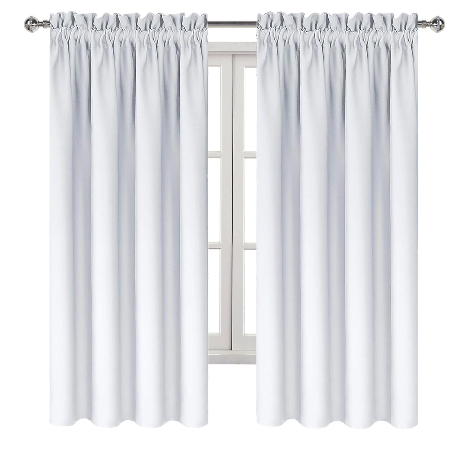 Blackout Curtains for Bedroom Living Room 52 x 63 Inch Long 2 Panels (2 Count)