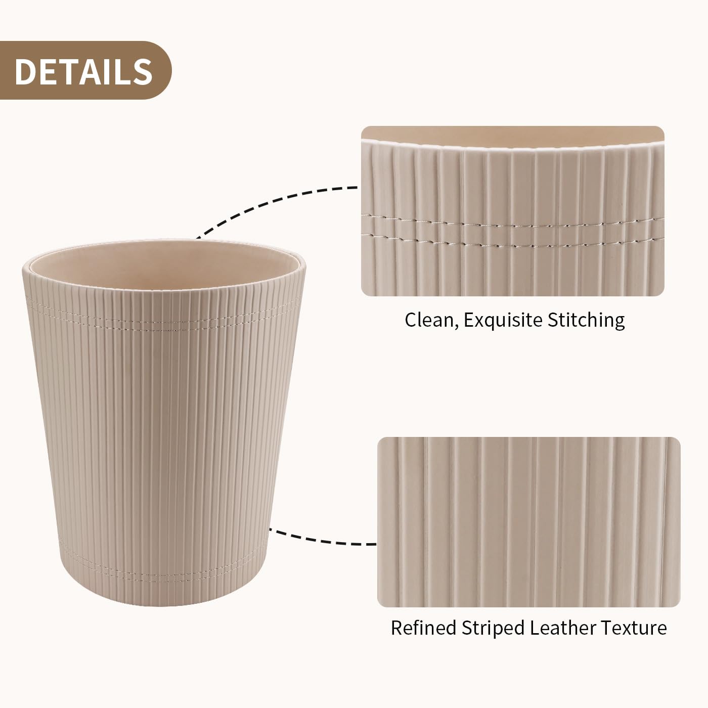 Pu Leather Trash Can