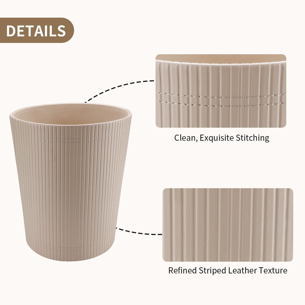 Pu Leather Trash Can