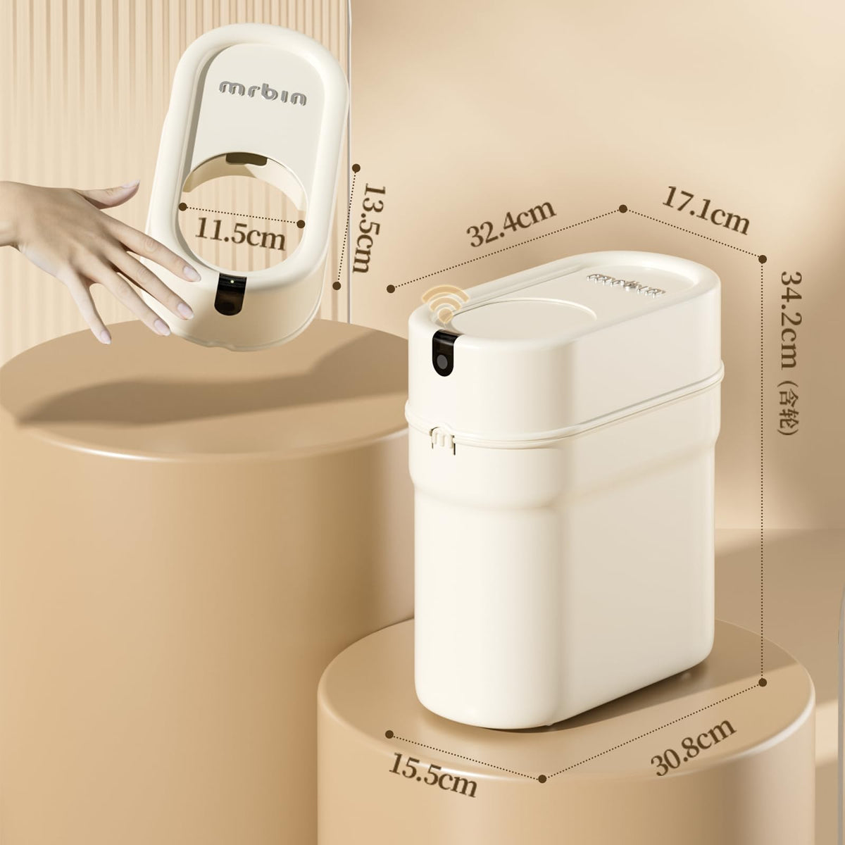 Slim Pull Out Automatic Bagging Bathroom Trash Can