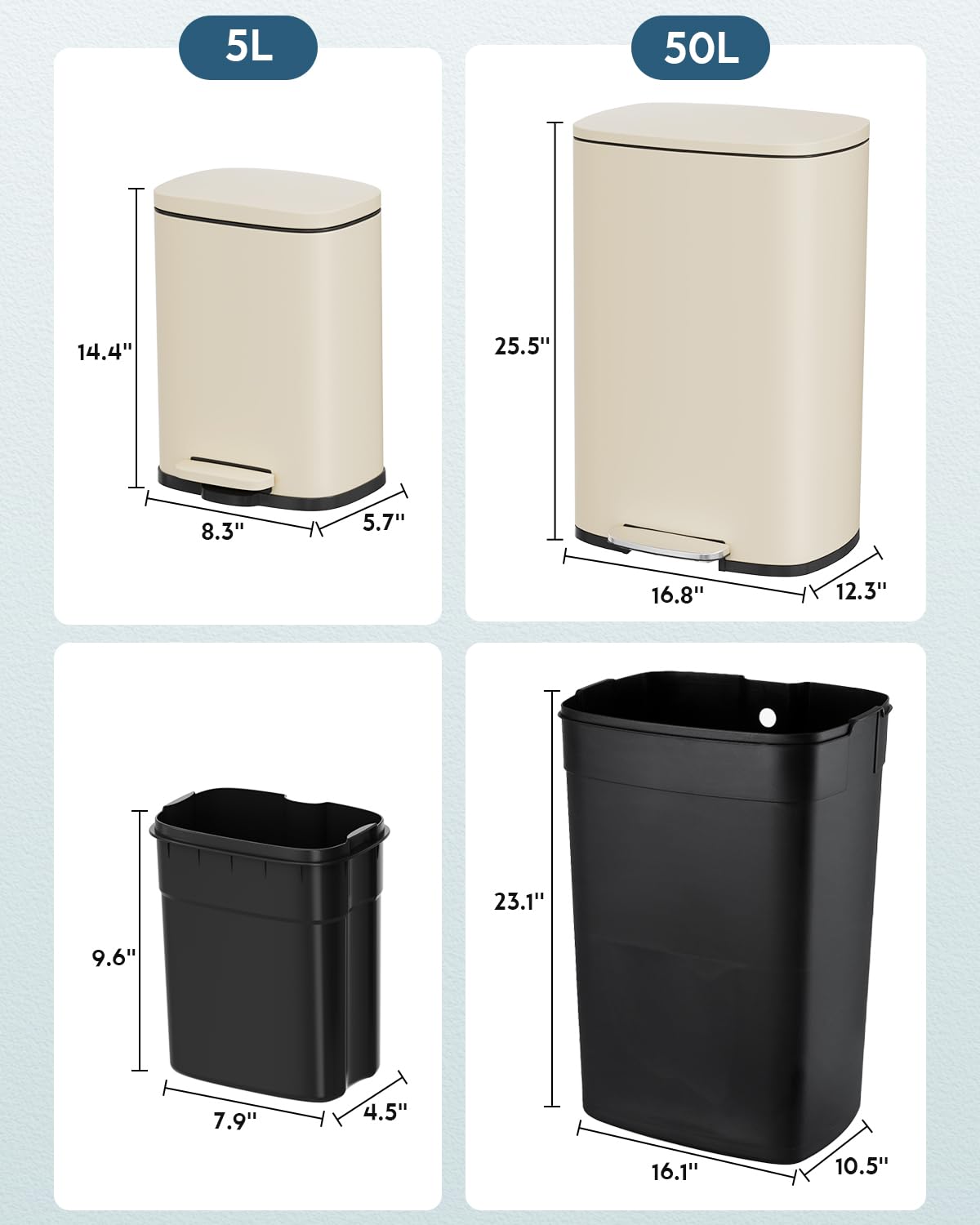 13.2 +1.3 Gallon Step Trash Can w