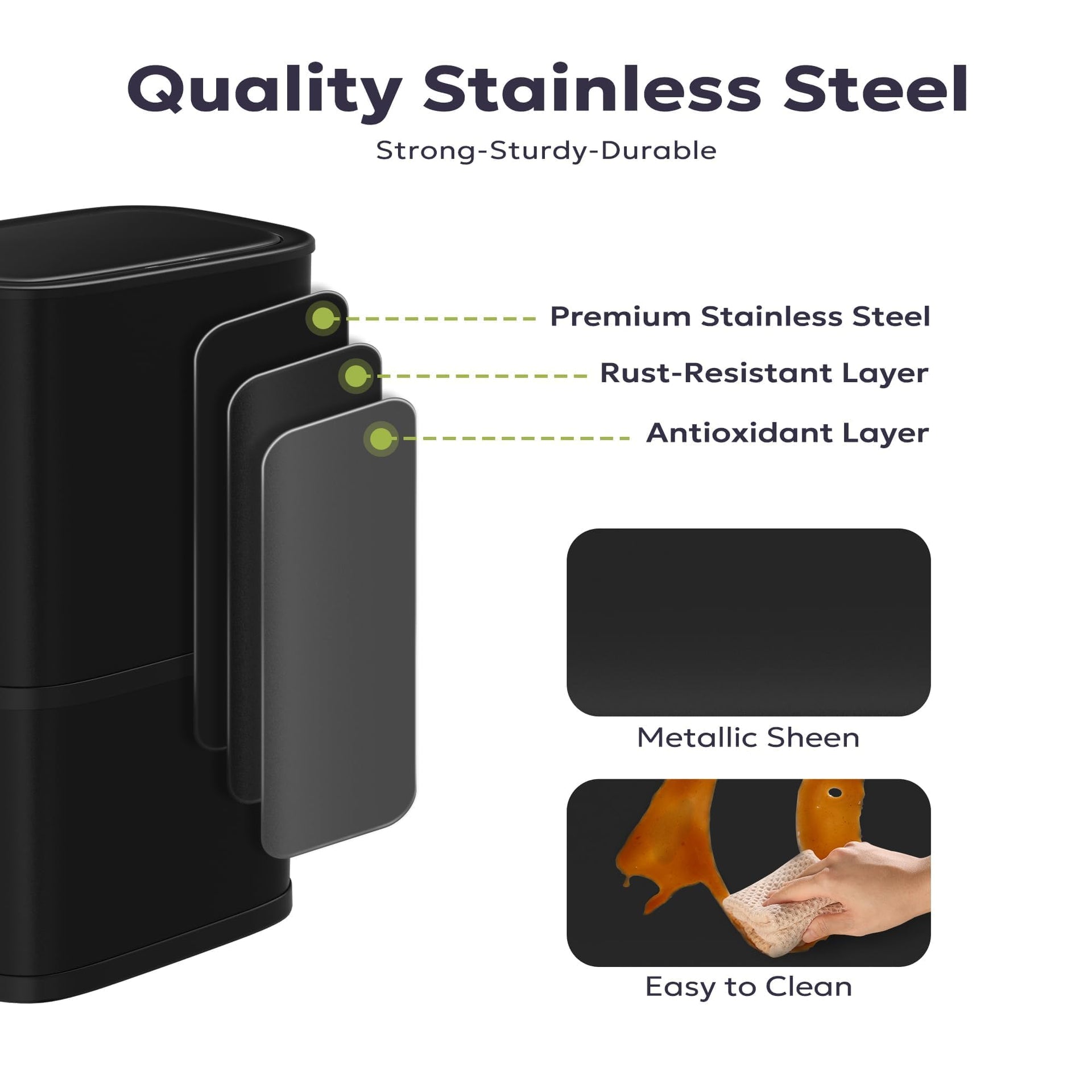 16 Gallon 60L Kitchen Trash Can