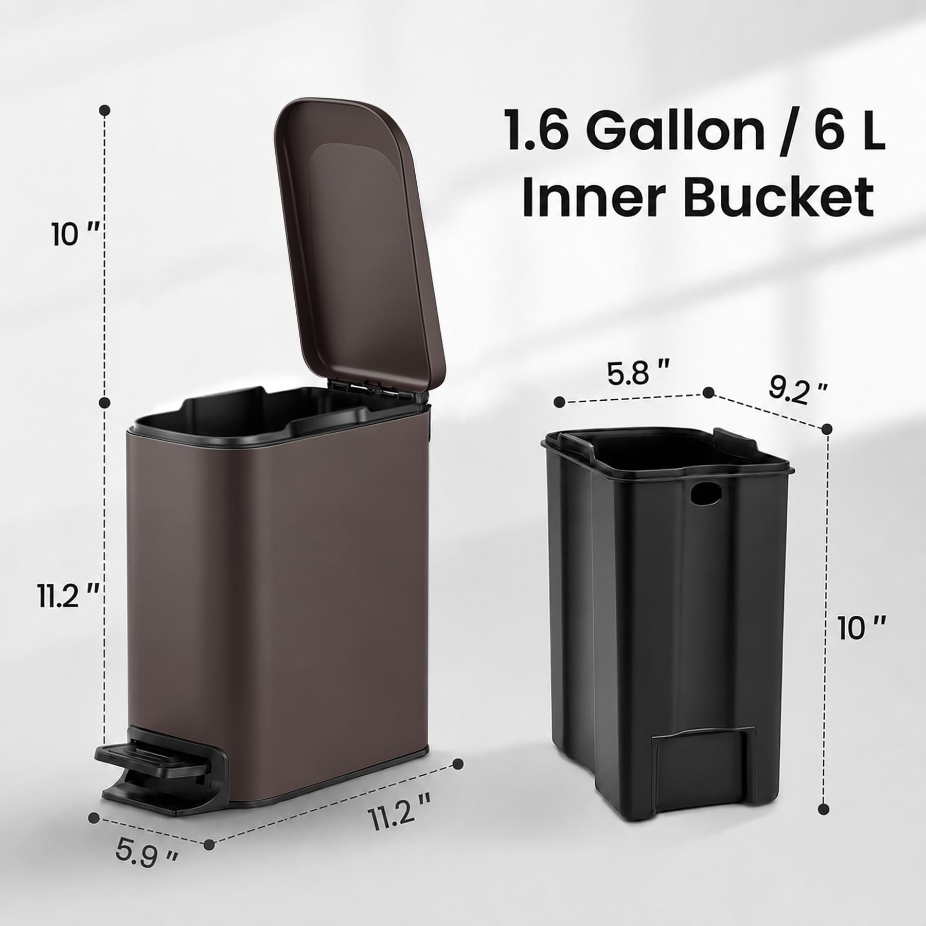 Small Bathroom Trash Can with Lid