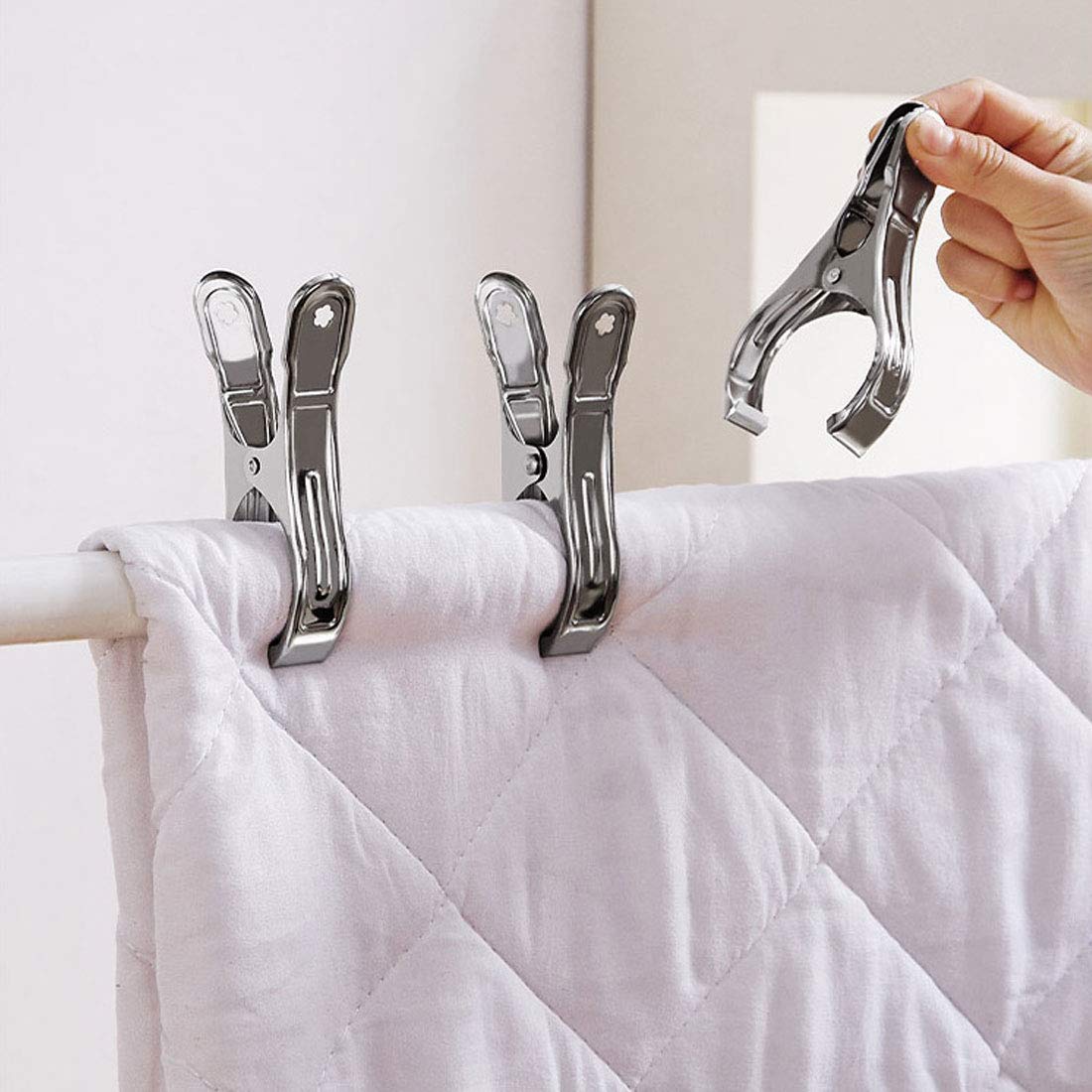 10 Pack 4.7”Stainless Steel Pool Cover Clips Heavy Duty Wind Guard Clamps (10 Count)
