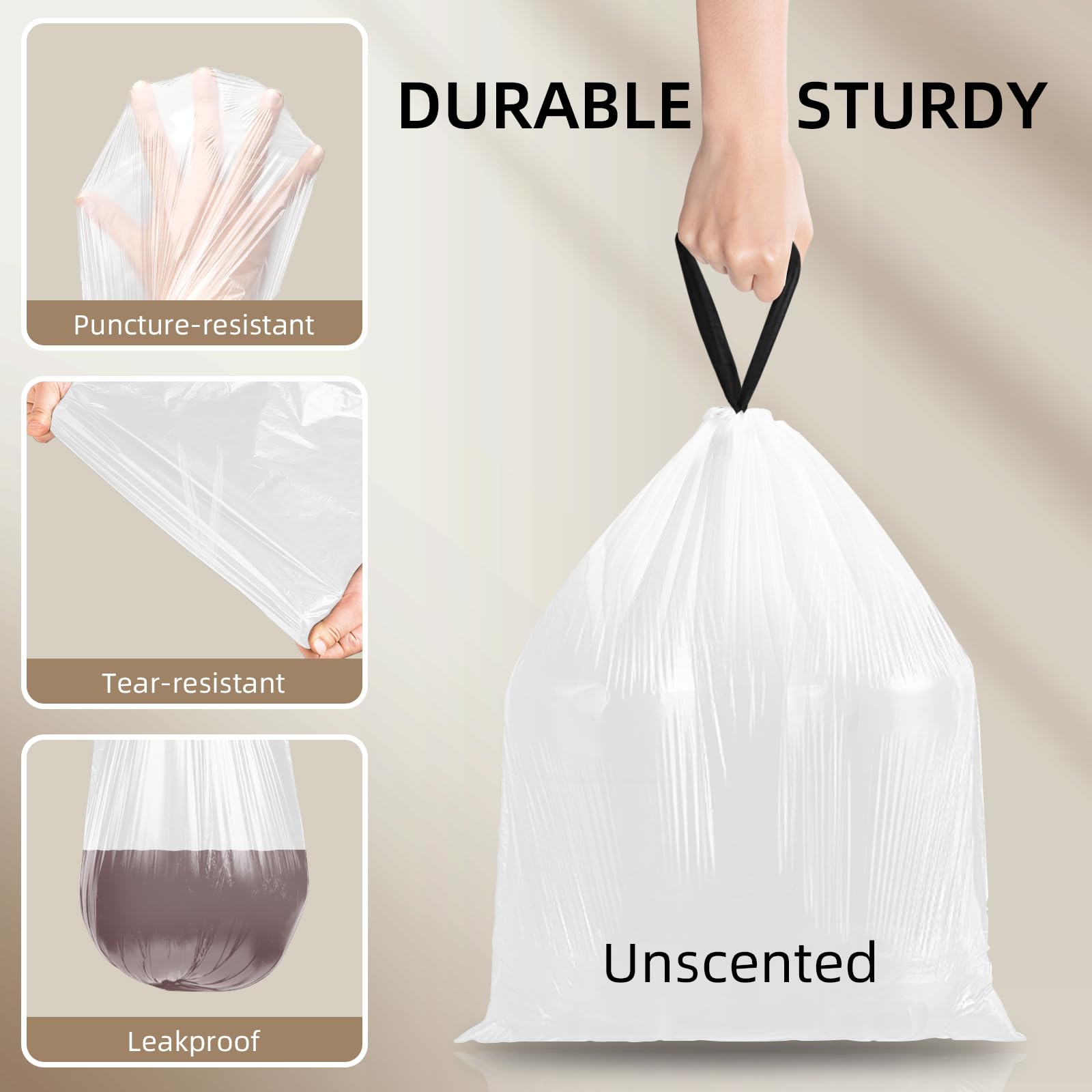 4 Gallon Mini Drawstring Trash Bags (120 Count)