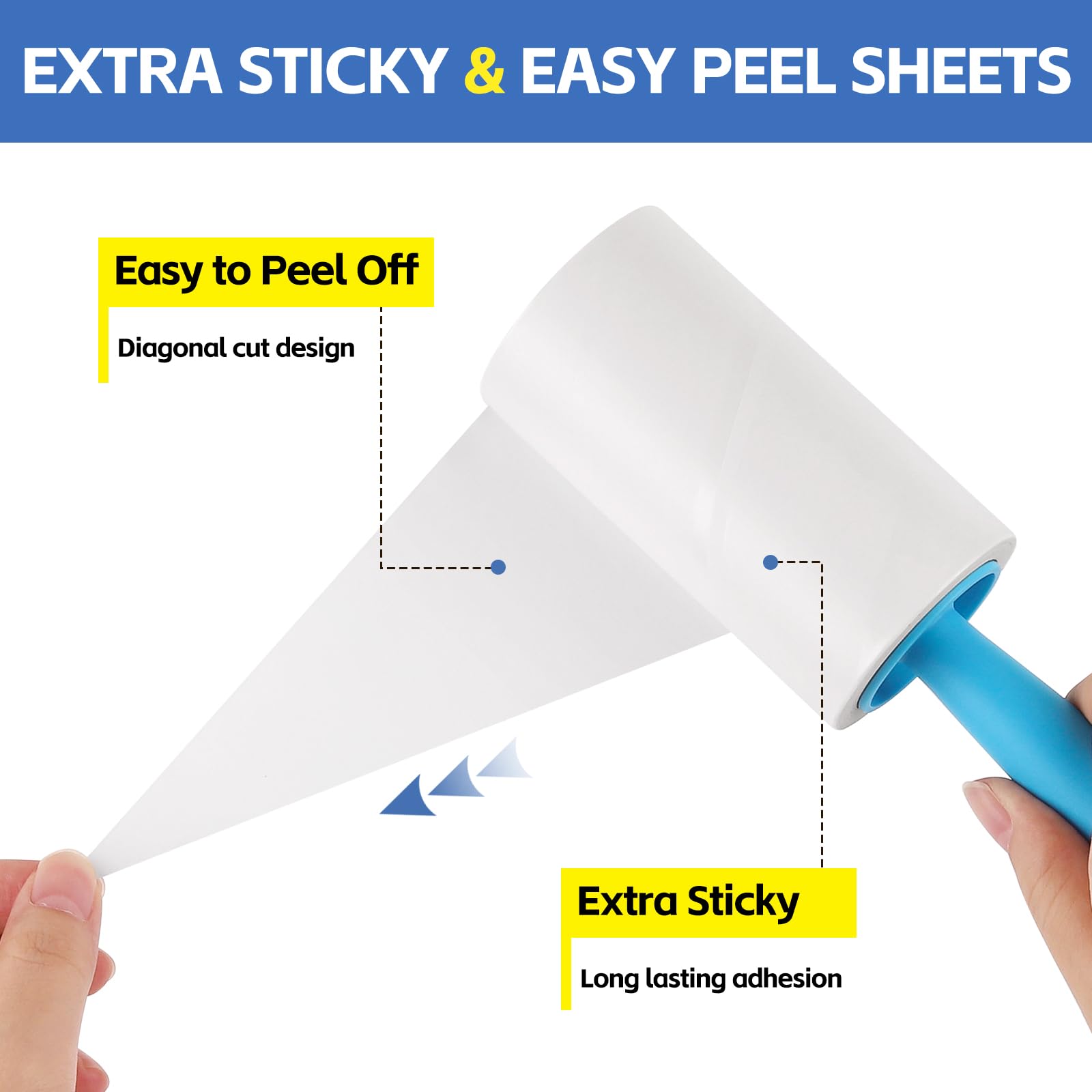 Lint Roller Refills with Handle 6 Pack
