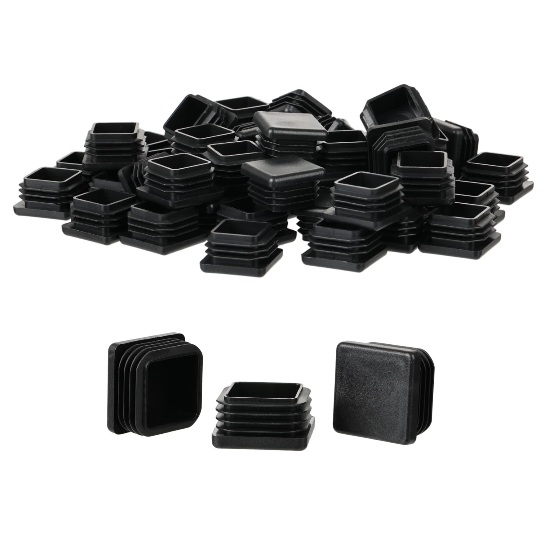 1" Square Tube End Cap Plastic Plugs Chair End Caps 1 Inch (40 Count)