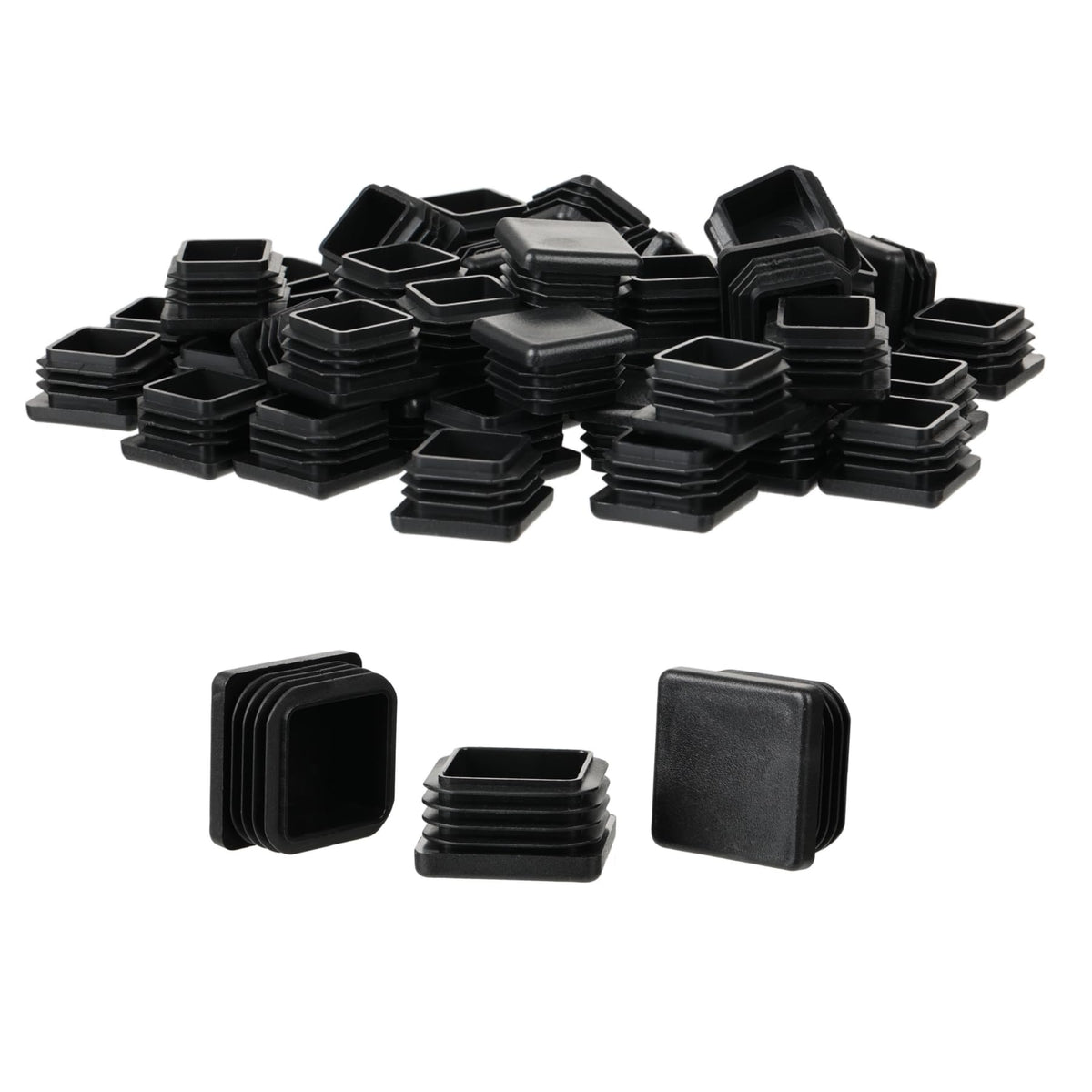7 8" Square Tube End Cap Plastic Plugs Chair End Caps 0.86 Inch (40 Count)