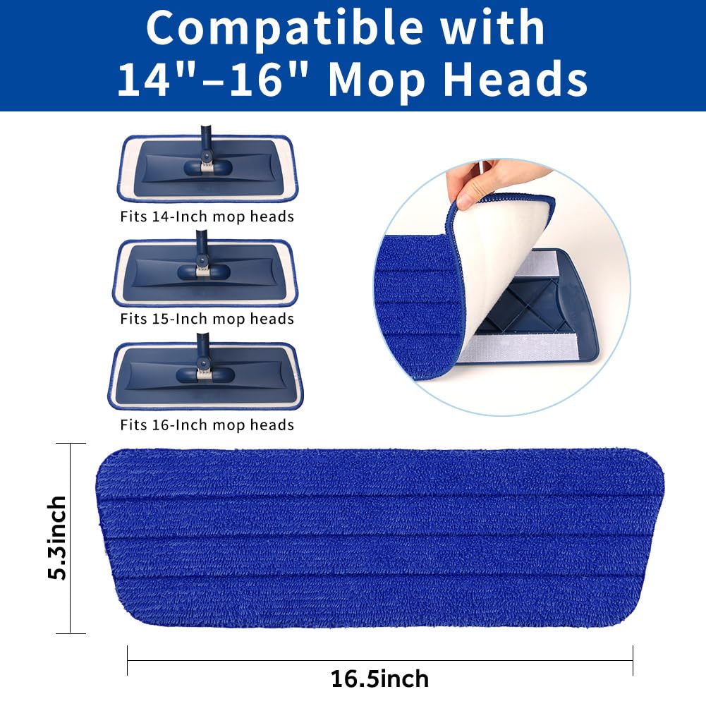 16.5" Microfiber Mop Pads Refills (4 Count)