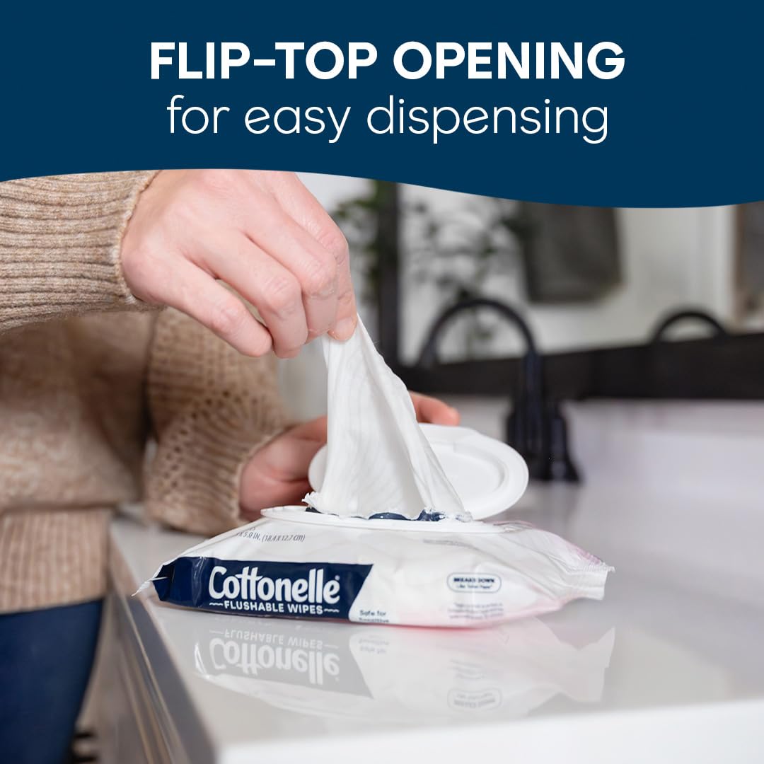 Fragrance Free Flushable Wet Wipes (84 Count)