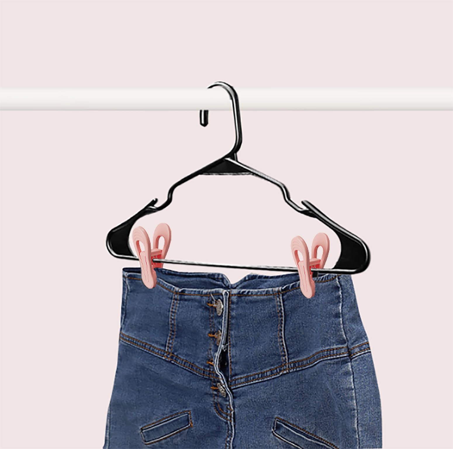 Pink Hangers Clips 60 Pack