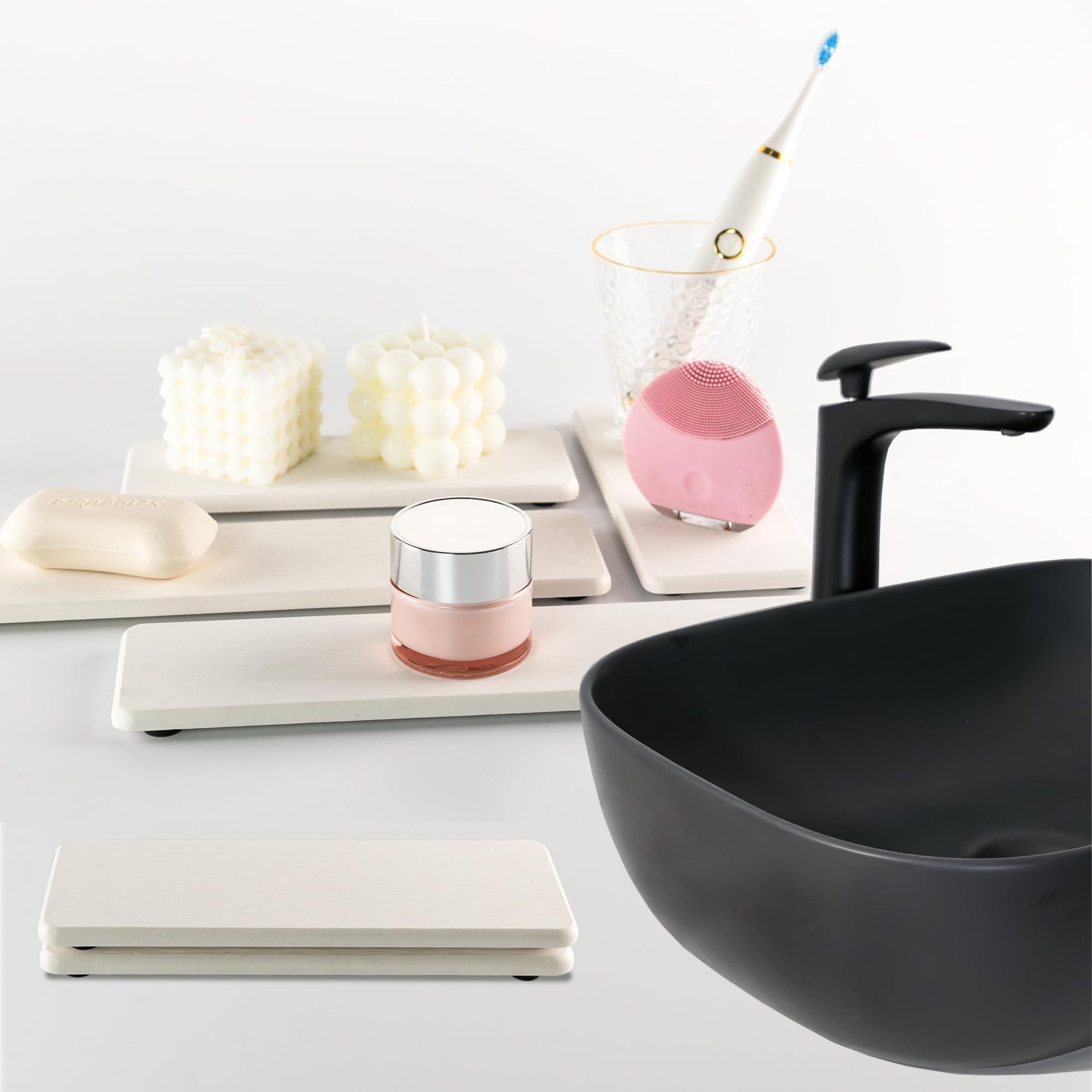 2 Pcs Sink Stone Soap Trays (2 Count)