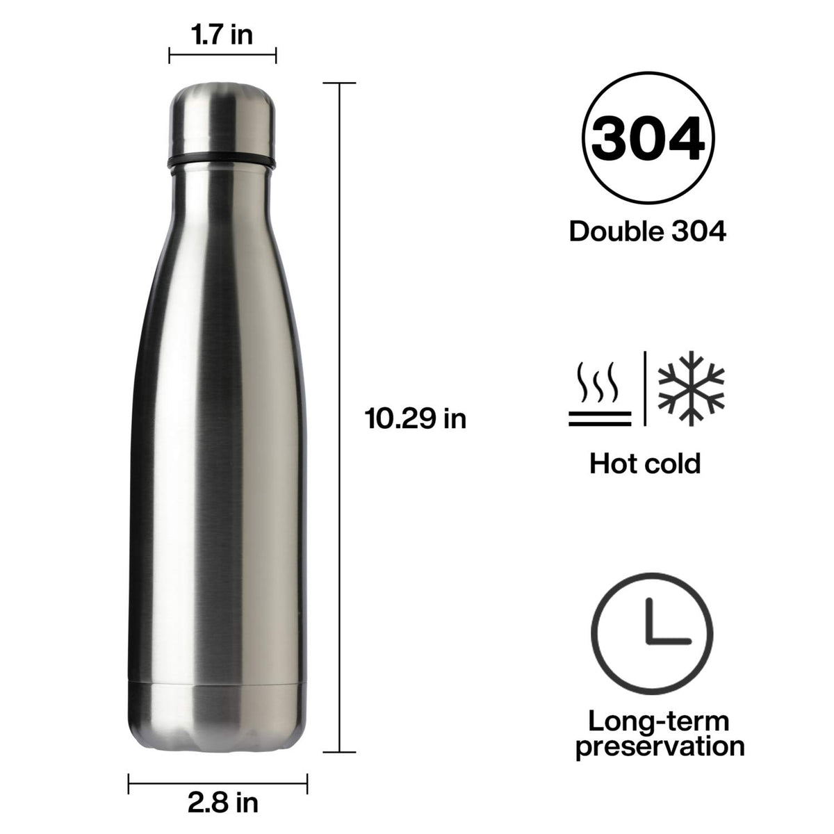 17oz Sport Water Bottle 4 Pack Vacuum Insulated Stainless Steel Leak (4 Count)
