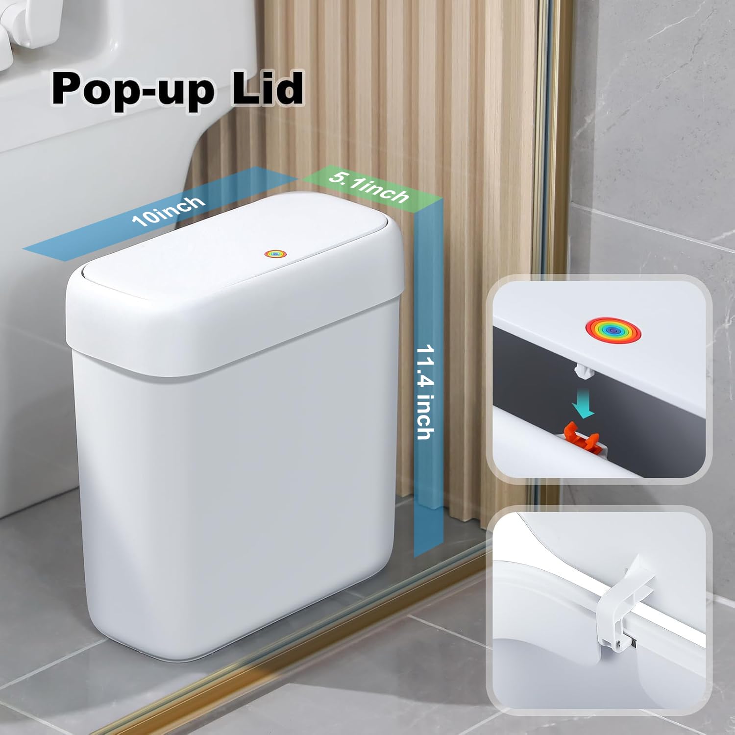 Bathroom Small Trash Can with Lid