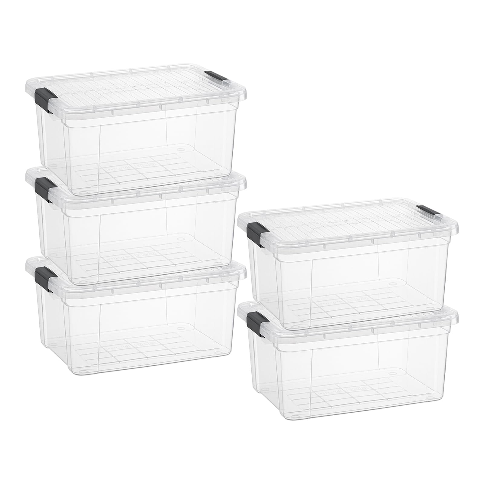 1.85 Quart Clear Plastic Storage Boxes with Lids (5 Count)