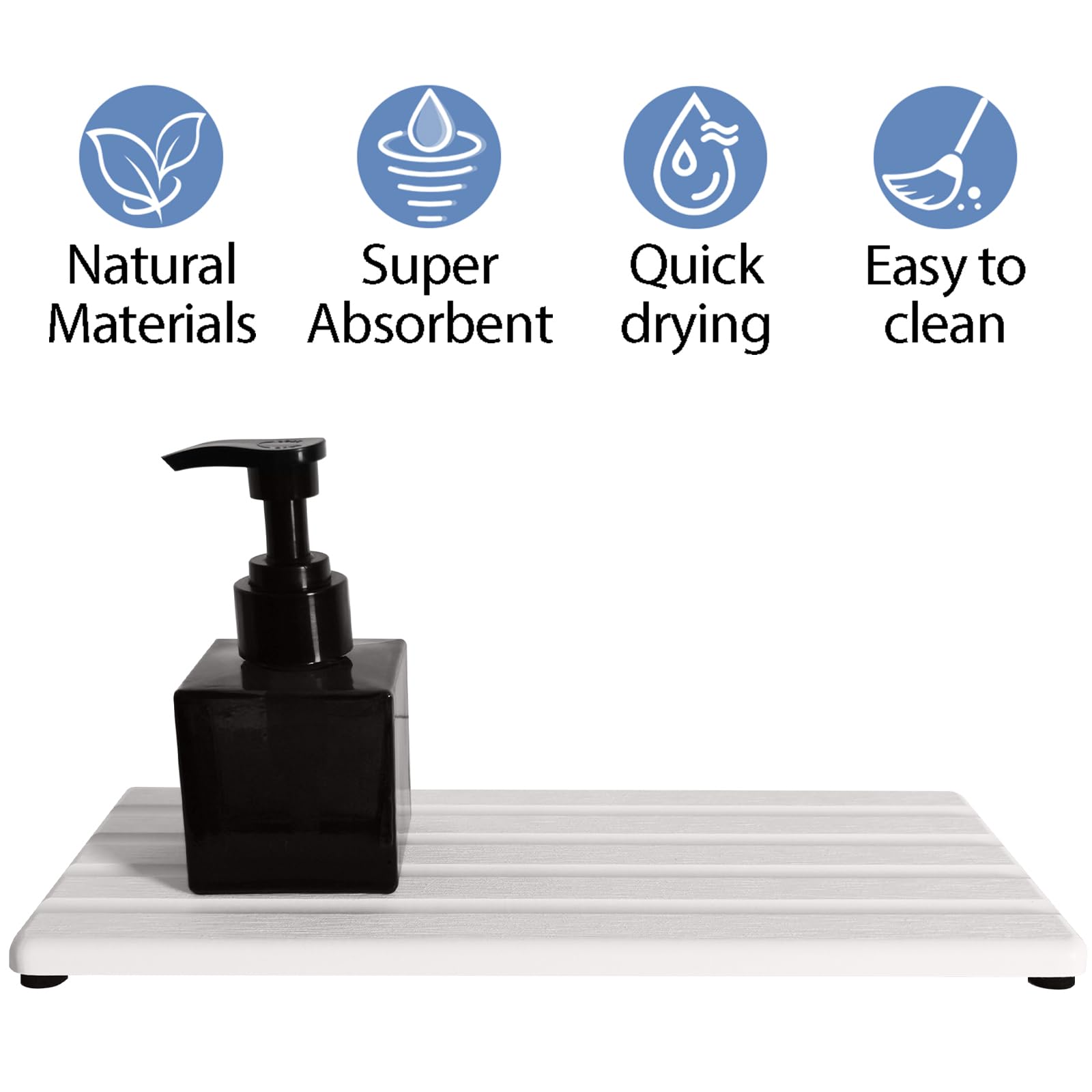 Diatomite Soap Dish Holder Water Absorbing Stone Tray Bathroom Countertop