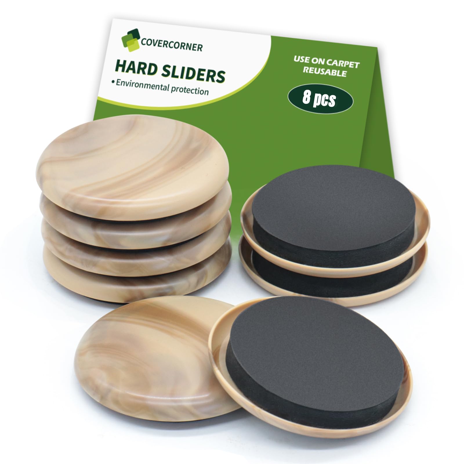 Furniture Sliders for Carpet 8 PCS (8 Count)