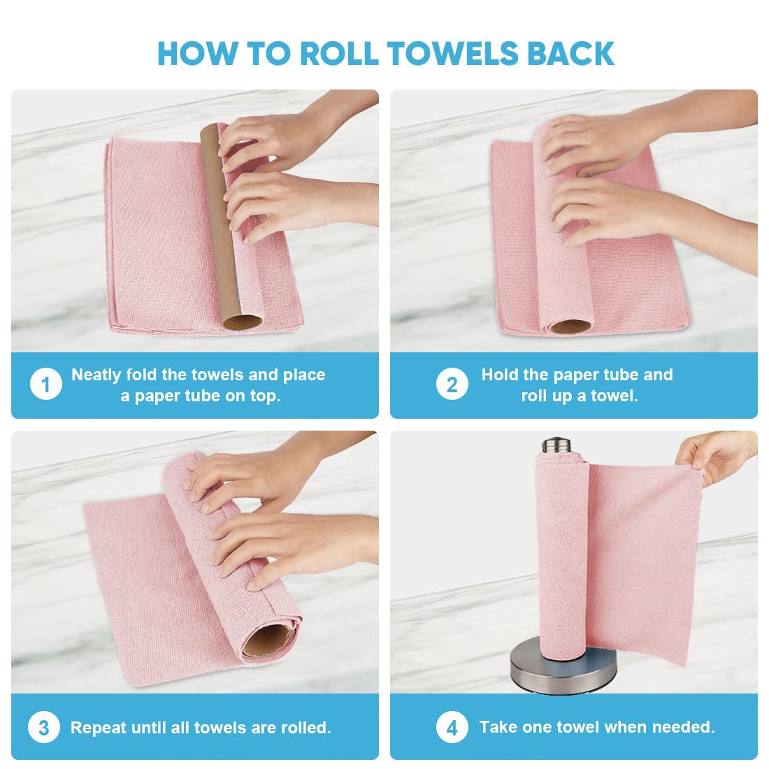Microfiber Cleaning Cloth 330 Sheets 6 Roll (330 Count) - ModHome Supplies