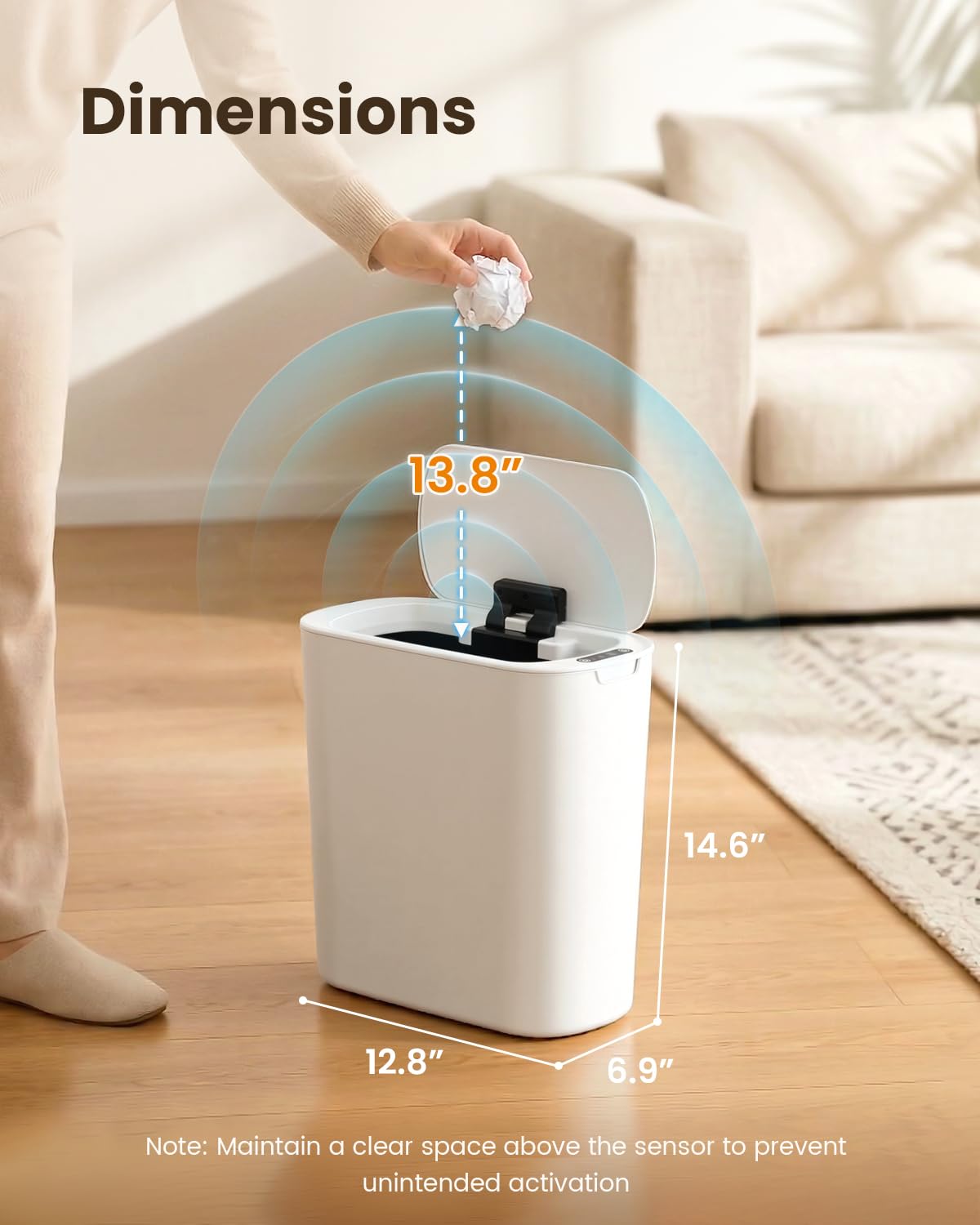 5 Gallon Automatic Bathroom Trash Can with Lid
