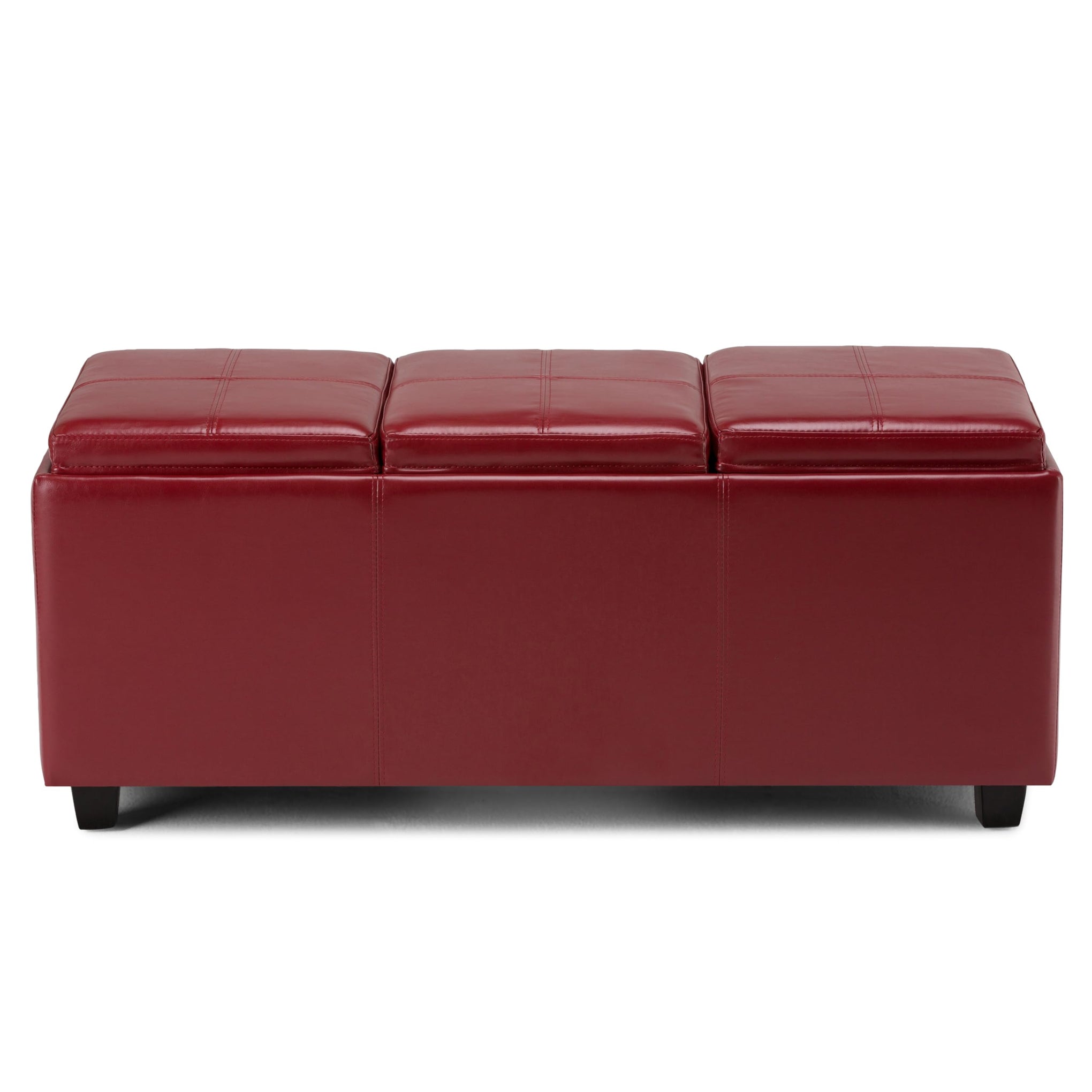 Avalon 48" Wide Vegan Leather Storage Ottoman in Grey Brown