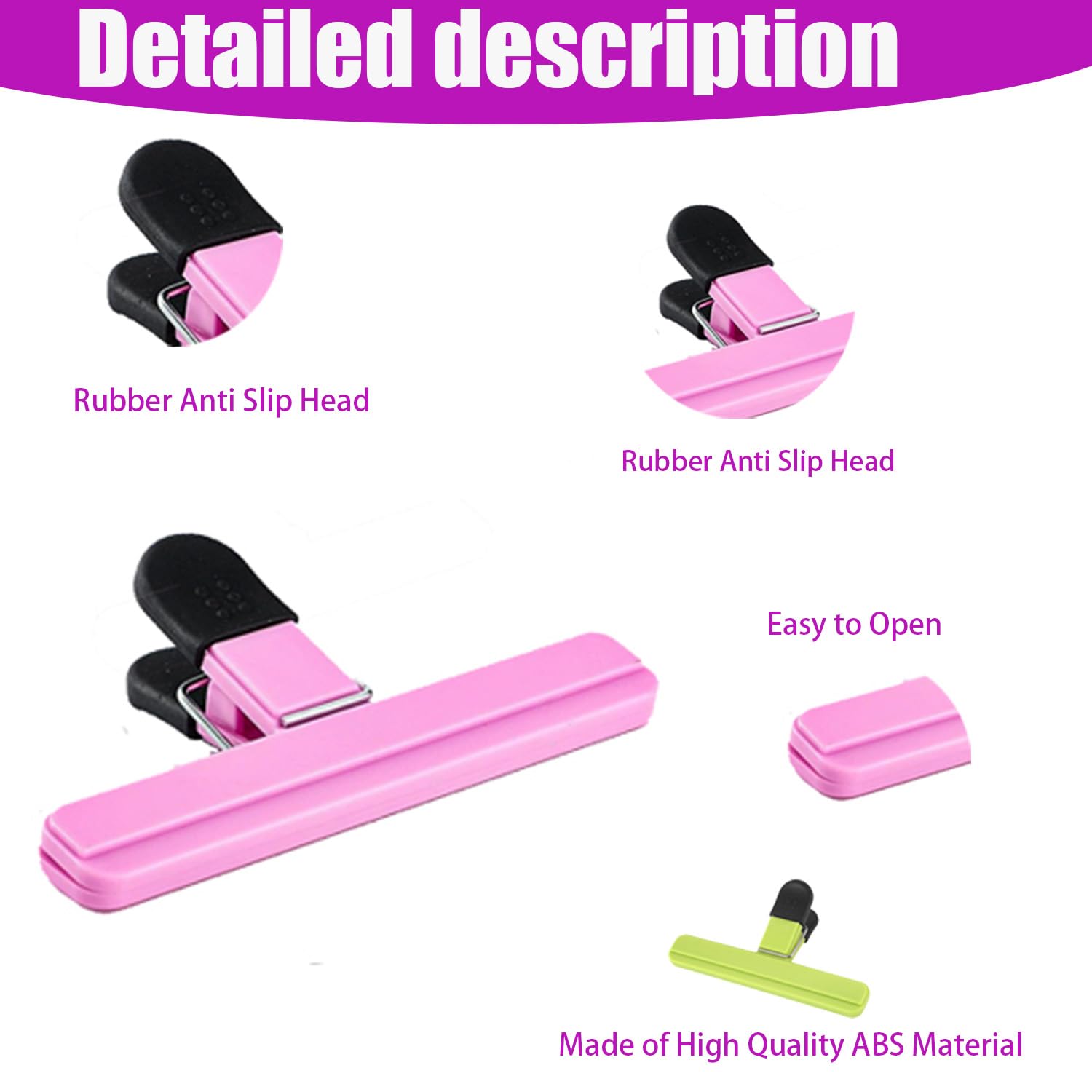 6 Pack Heavy Duty Bag Clip (6 Count)