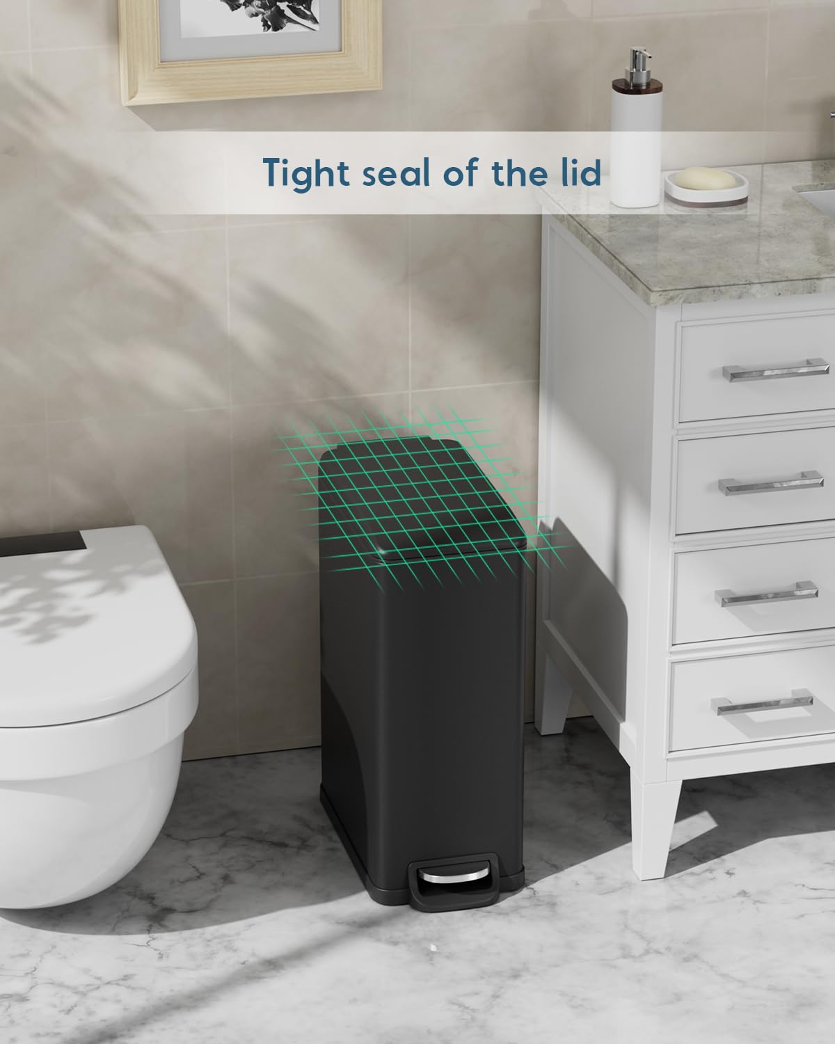 13.2 Gal Slim Kitchen Trash Can