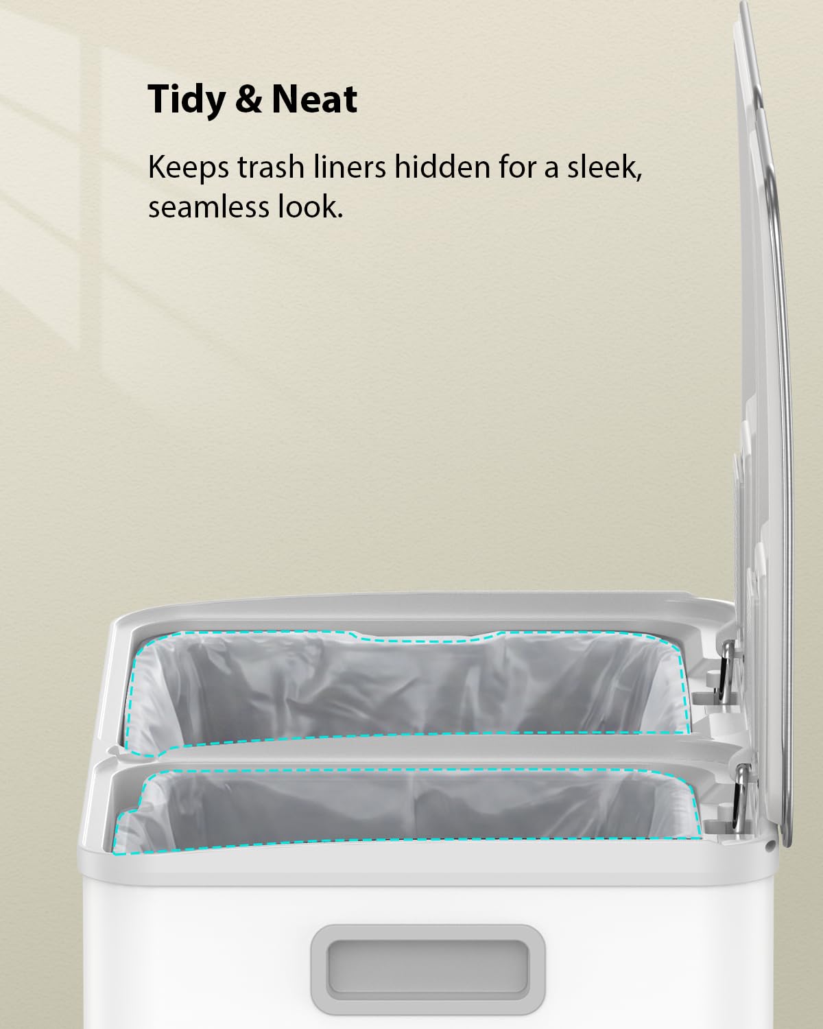 Dual Trash and Recycling Bins for Kitchen (2 Count)