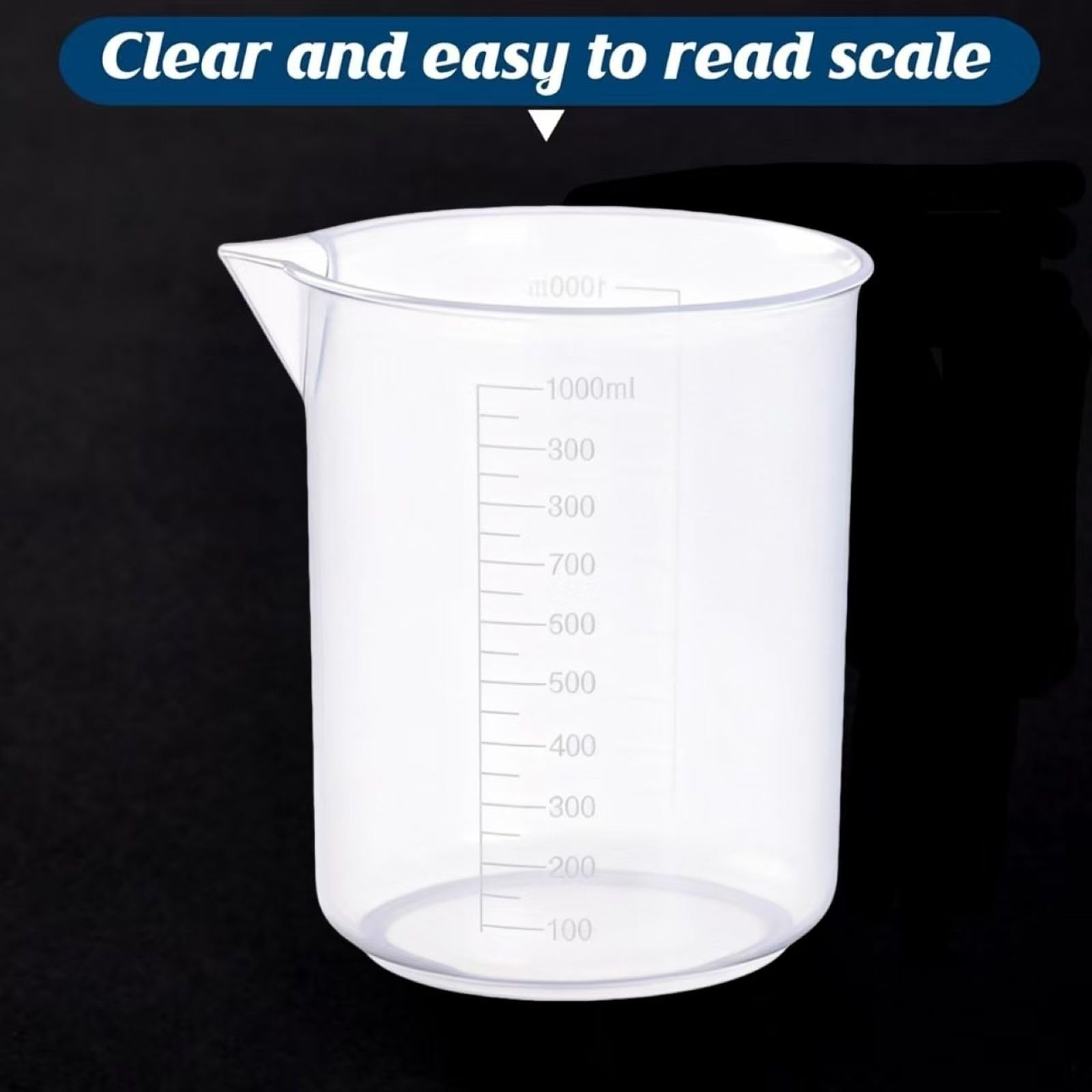 2 Pack 1000ml Plastic Lab Beakers (2 Count)