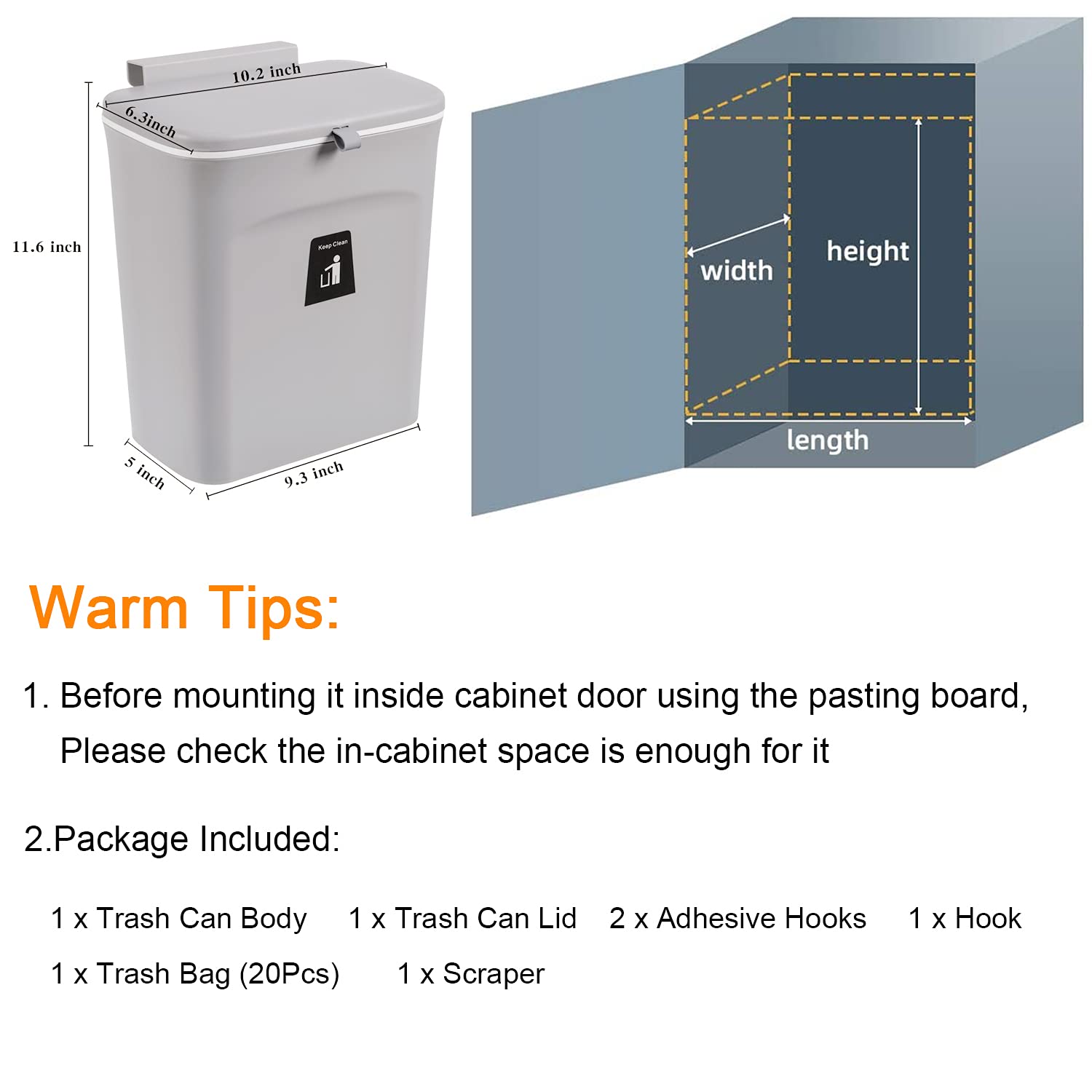 2.4 Gallon Kitchen Compost Bin for Counter Top or Under Sink
