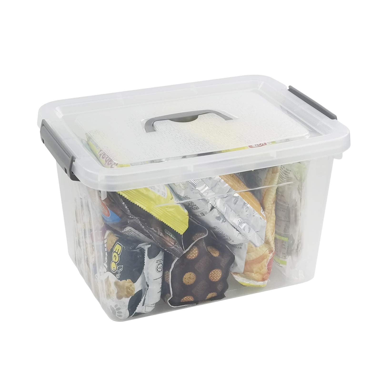6 Pack Clear Plastic Storage Latch Box with Lids (6 Count)