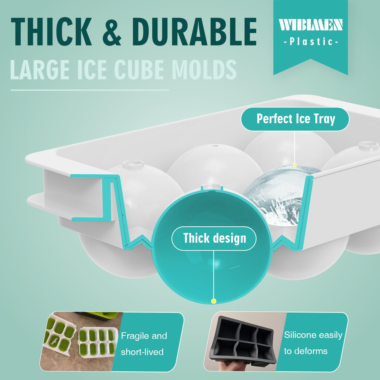 1.9 Inch Large Ice Cube Molds (13.92 Ounce)