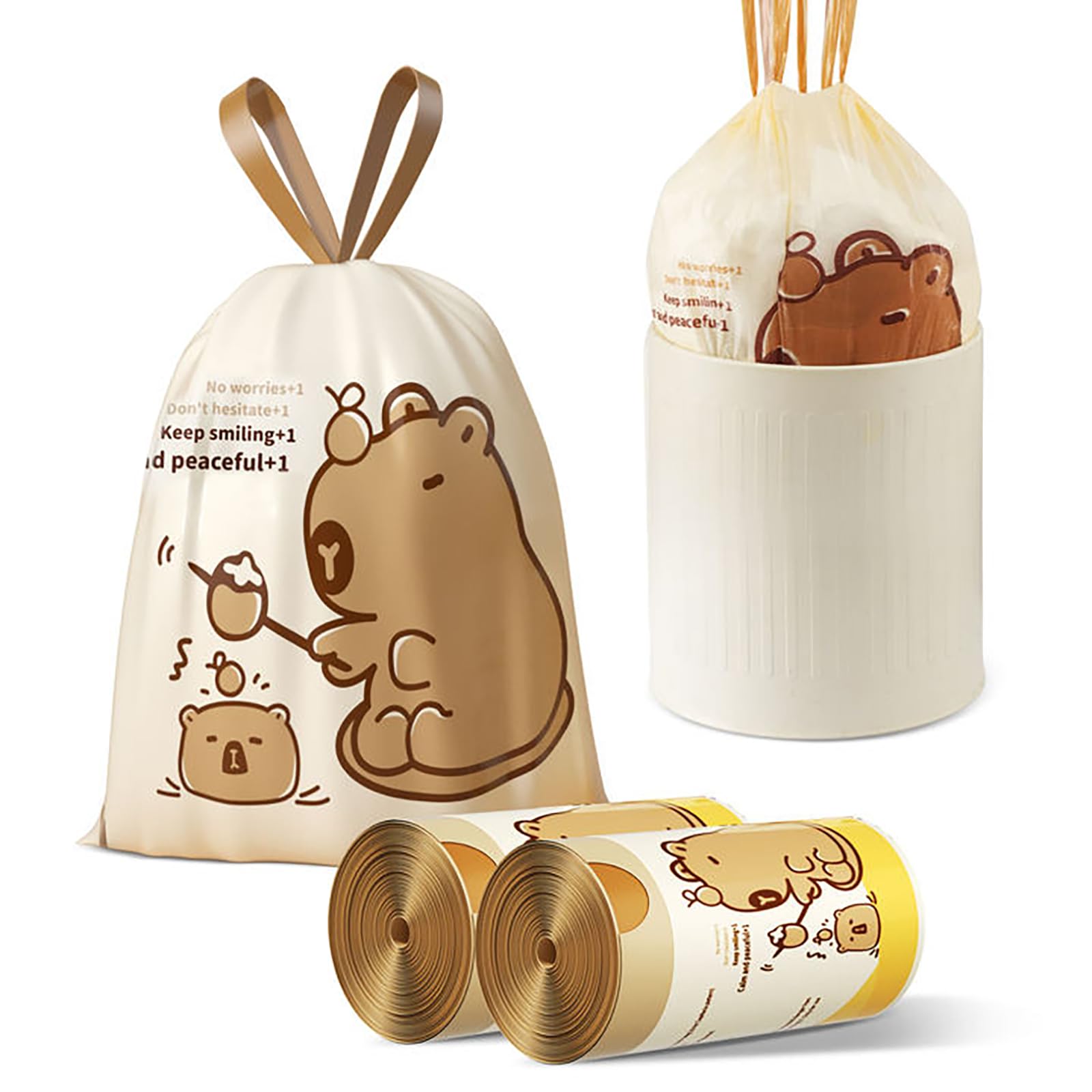 4 Gallon Trash Bags with Capybara Printed (100 Count)