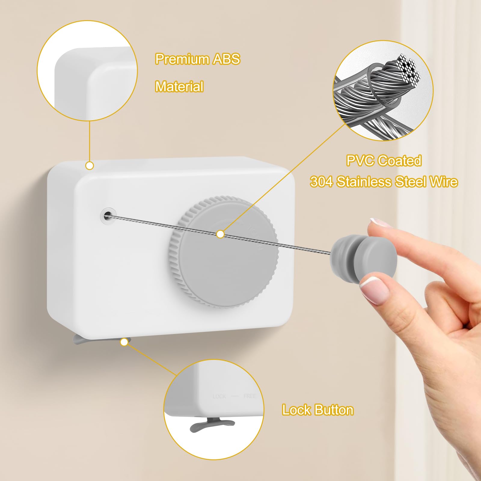 Retractable Clothesline Indoor (13.8 Foot)