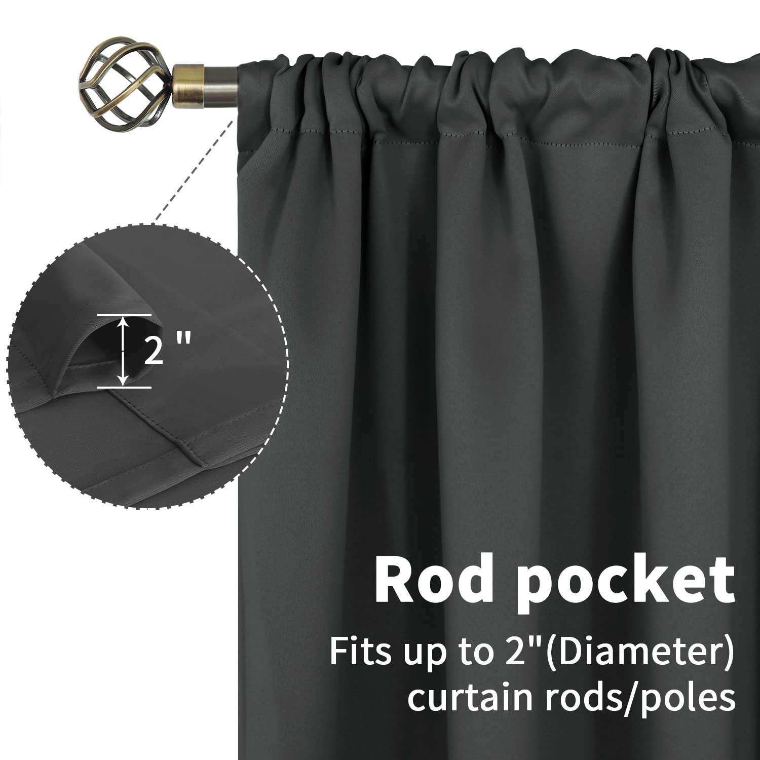 Short Blackout Curtains 48 Inch Length (2 Count)