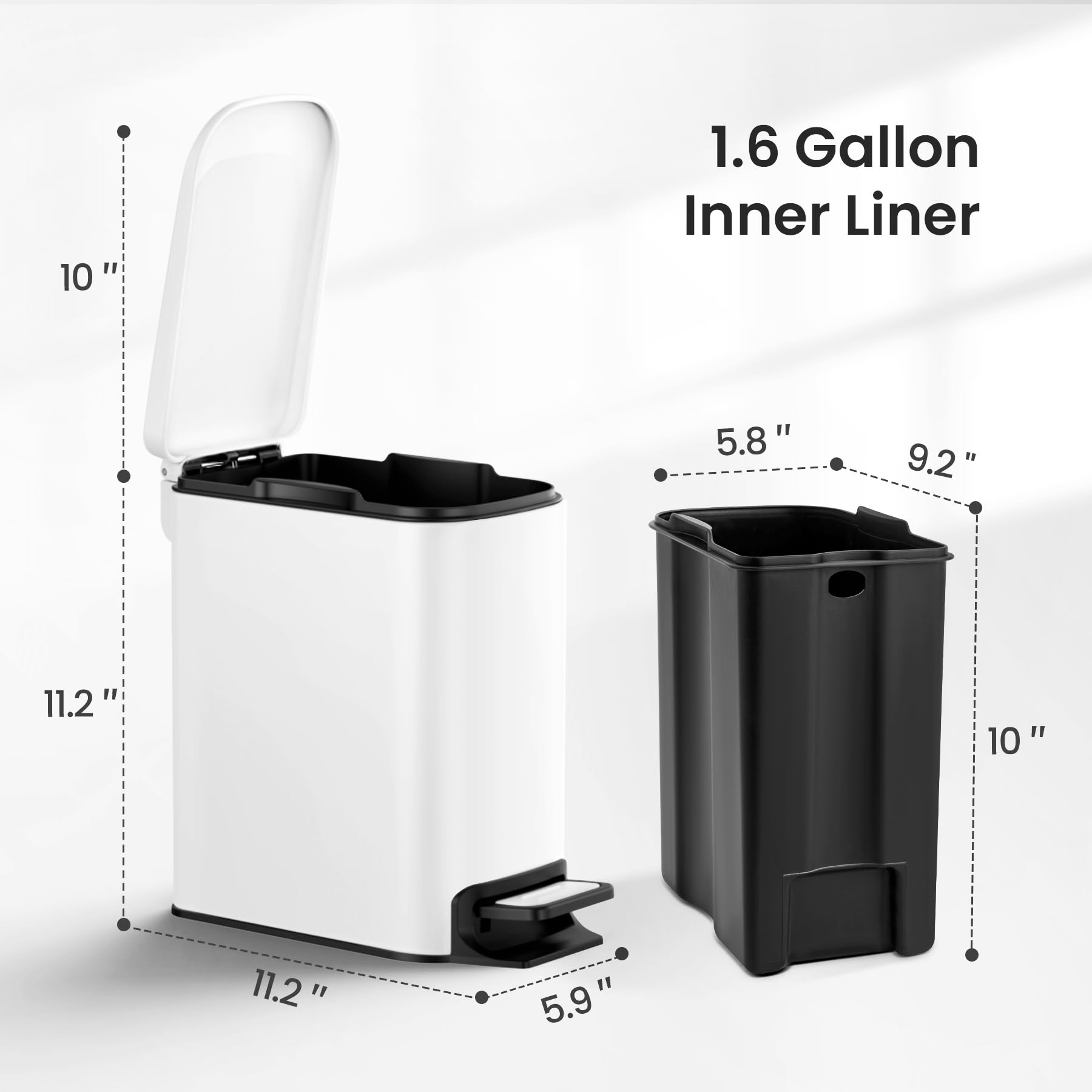 Small Bathroom Trash Can with Lid