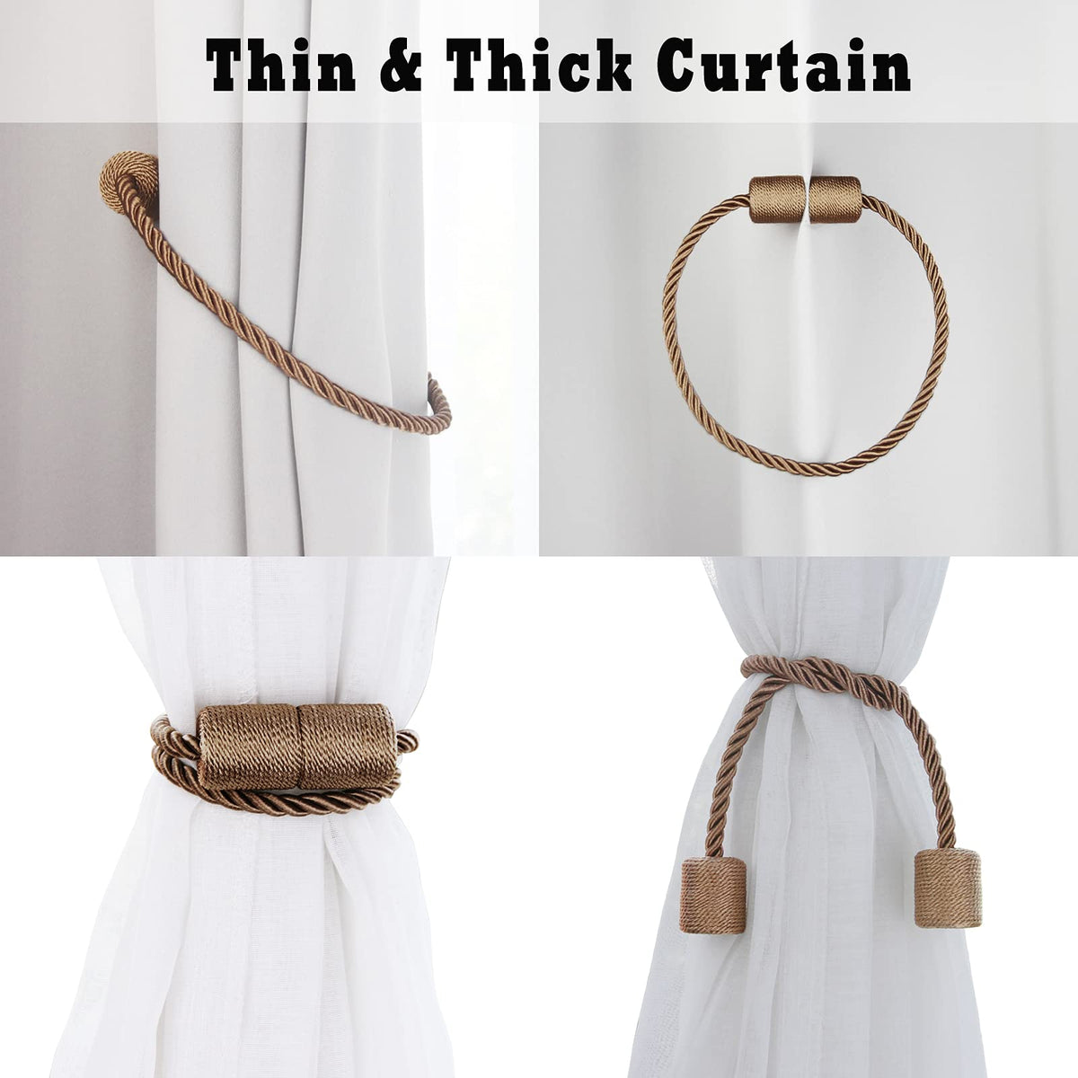Magnetic Curtain Tiebacks Holdbacks Decorative Tie Backs for Windows Porlau