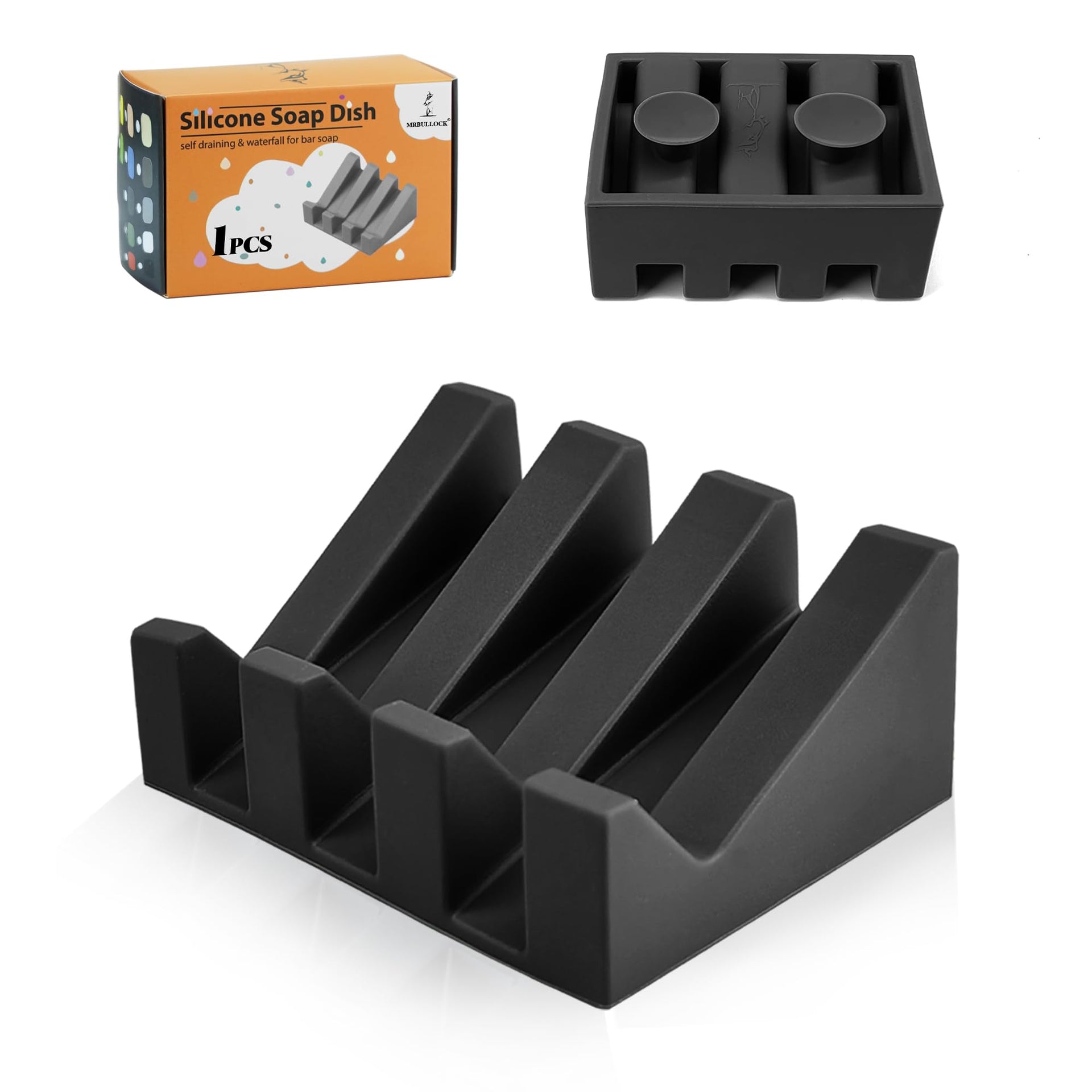 Silicone Soap Dish Self Draining with Suction Cups