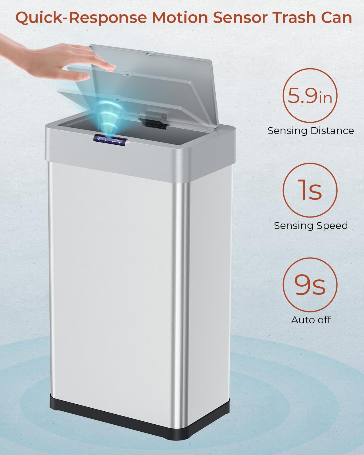 13.2 Gallon Motion Sensor Trash Can