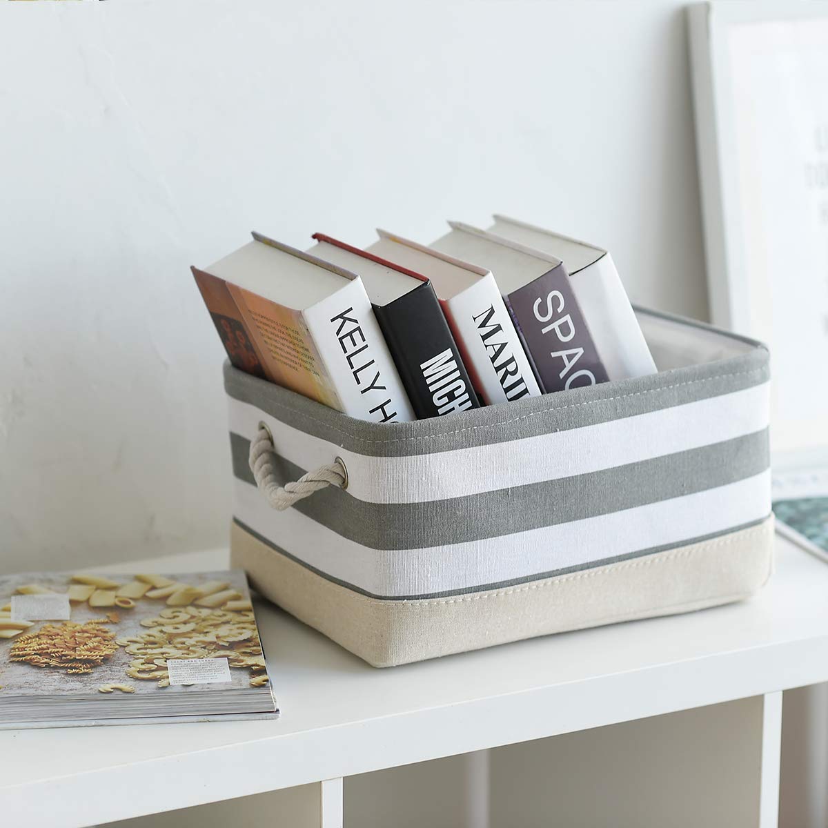 Storage Basket Fabric Basket with Handles Dog Toy Basket Cloth Storage Bin Shelf Basket Decorative Storage Basket Shoe Basket Gift Basket
